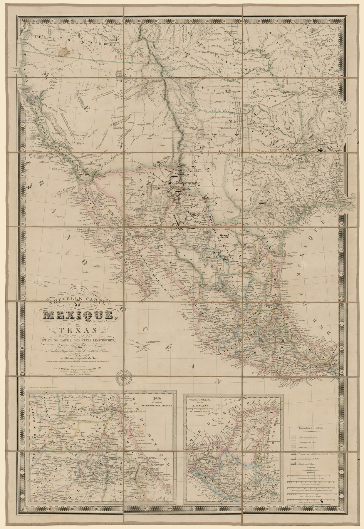 Nouvelle carte du Mexique, du Texas et d'une partie des États Limitrophes, 93764, Nouvelle carte du Mexique, du Texas et d'une partie des États  Limitrophes, Rees-Jones Digital Map Collection