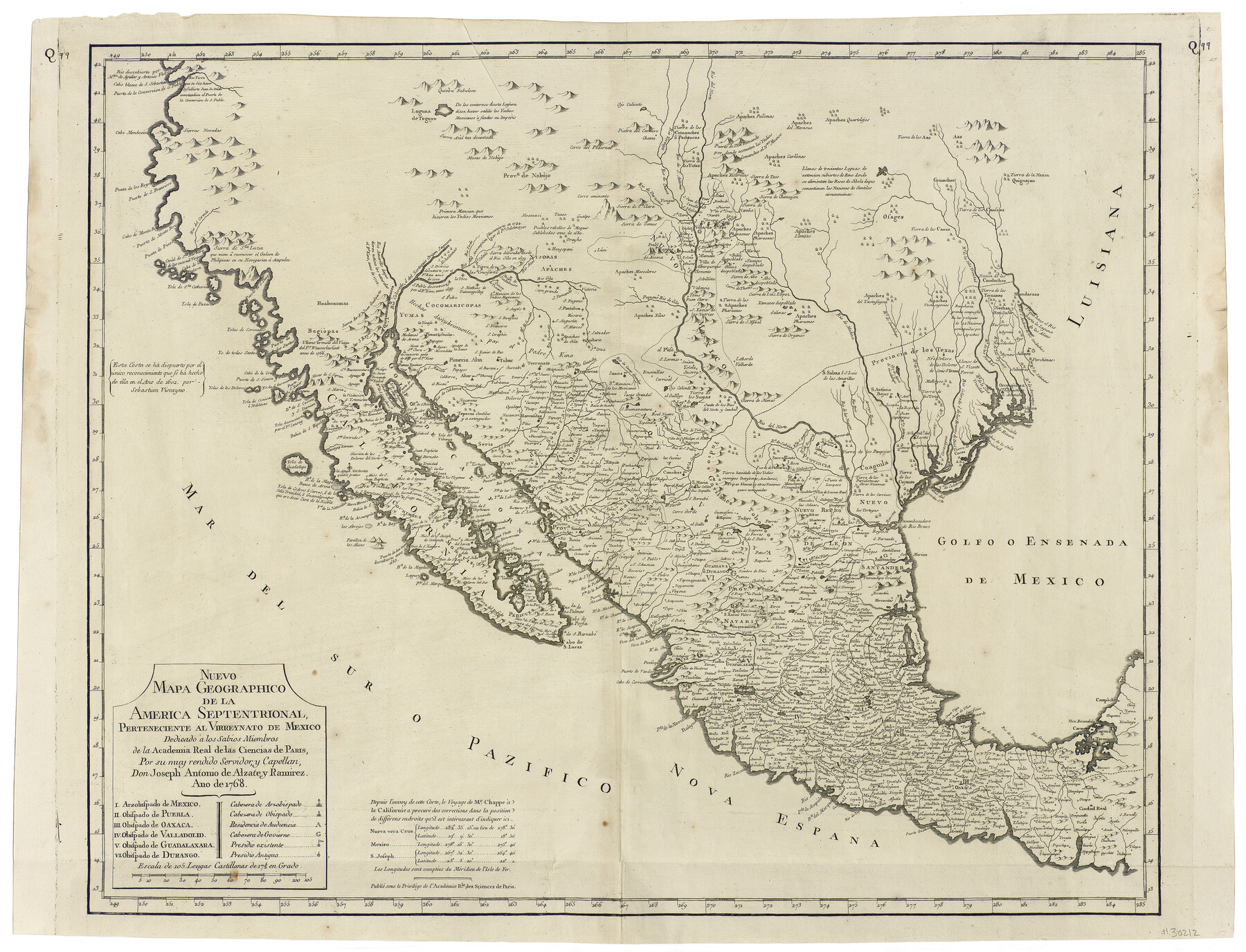 93835, Nuevo Mapa Geographico de la America Septentrional, Perteneciente al Virreynato de Mexico, Holcomb Digital Map Collection