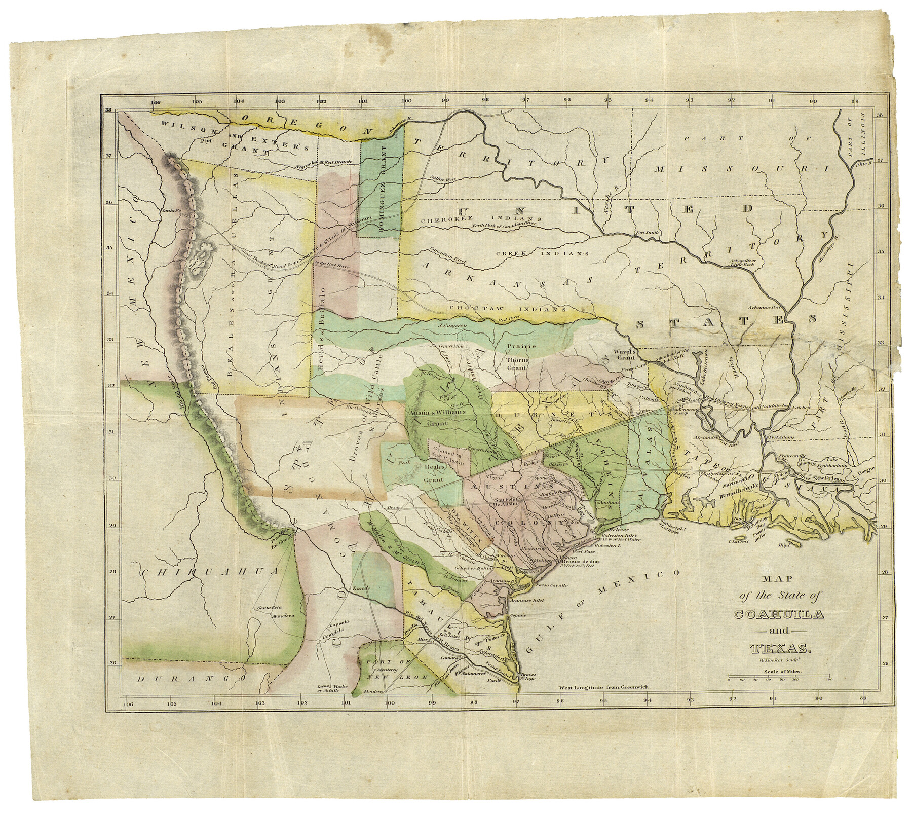 93848, Map of the State of Coahuila and Texas, Holcomb Digital Map Collection