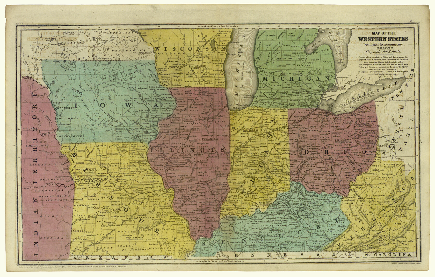 93889, Map of the Western States designed to accompany Smith's Geography for Schools, Holcomb Digital Map Collection