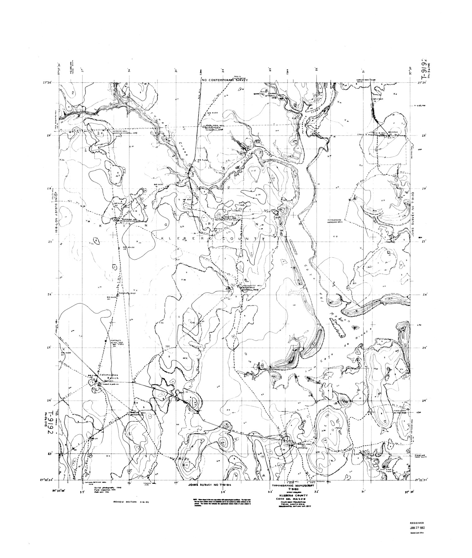 9389, Kleberg County Rolled Sketch 10-10, General Map Collection