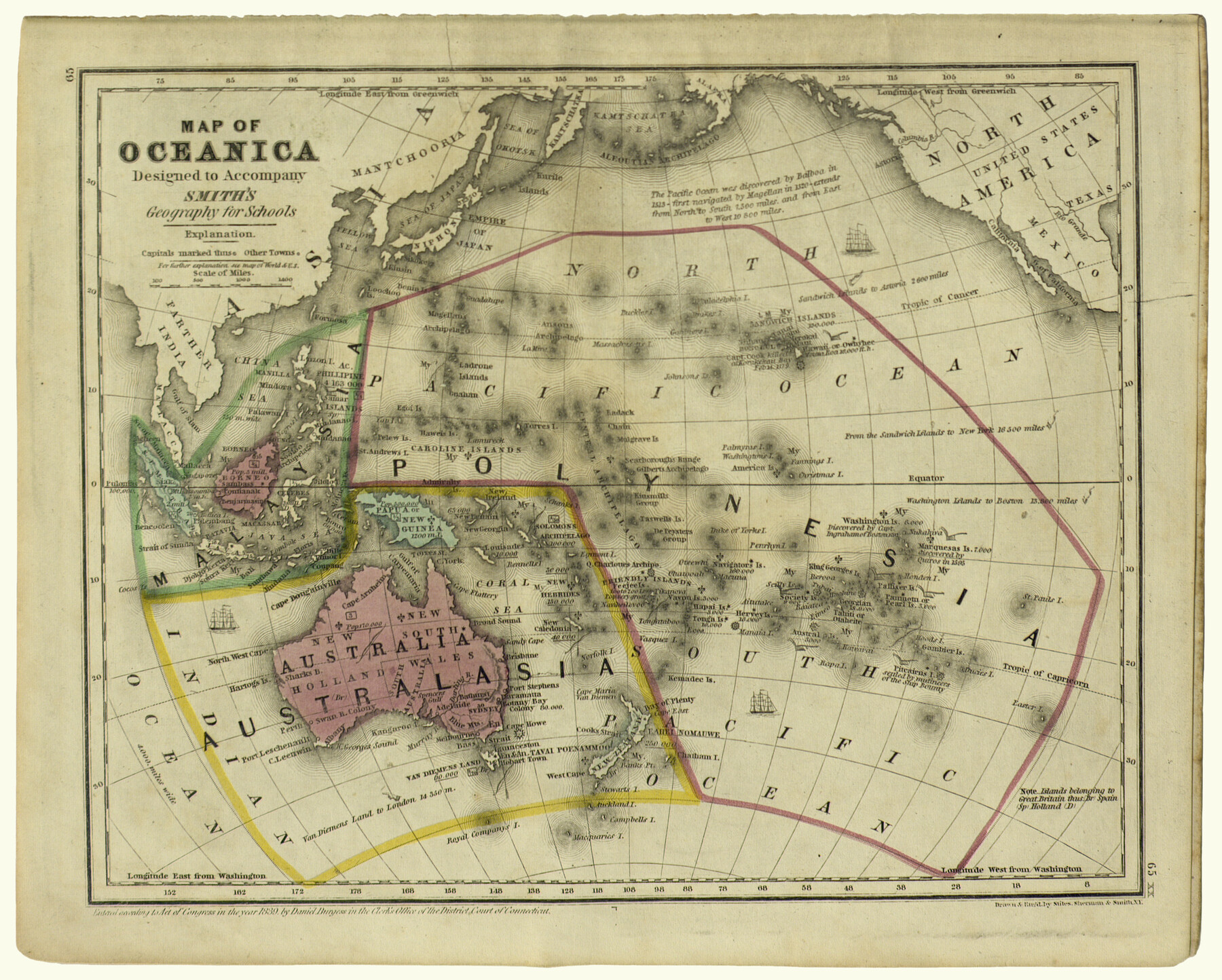 93898, Map of Oceanica designed to accompany Smith's Geography for Schools, Holcomb Digital Map Collection