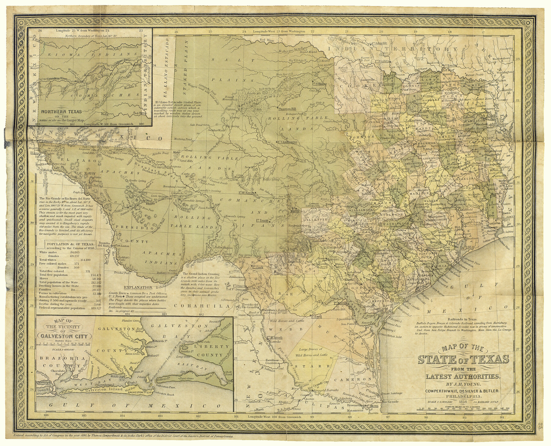 93901, Map of the State of Texas from the Latest Authorities, Holcomb Digital Map Collection