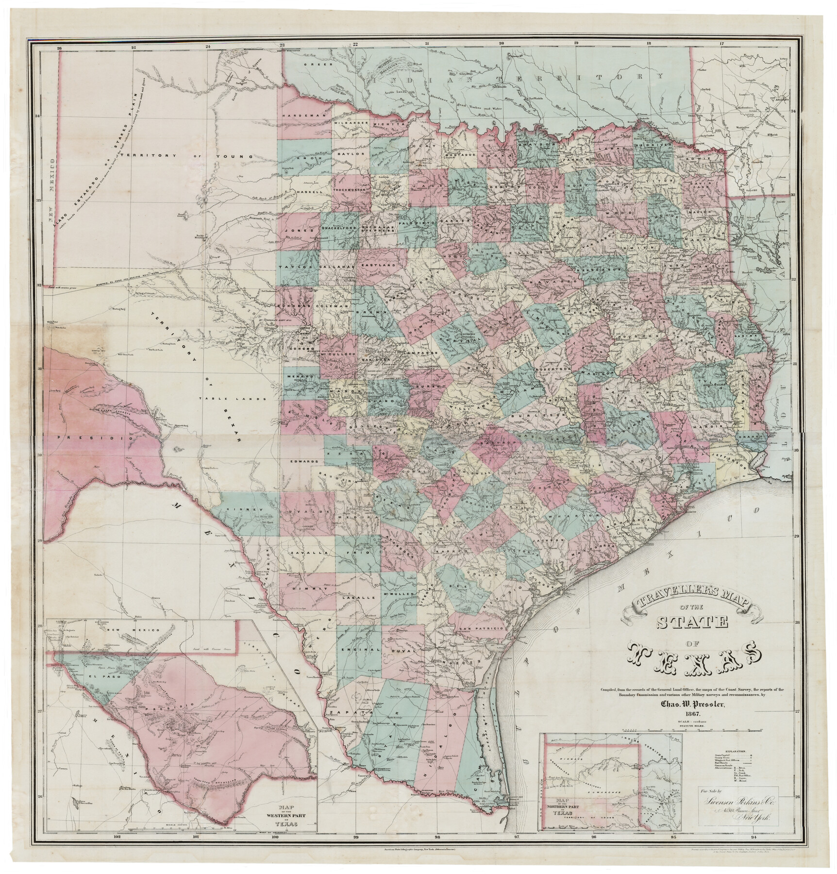 93906, Traveller's Map of the State of Texas, Holcomb Digital Map Collection