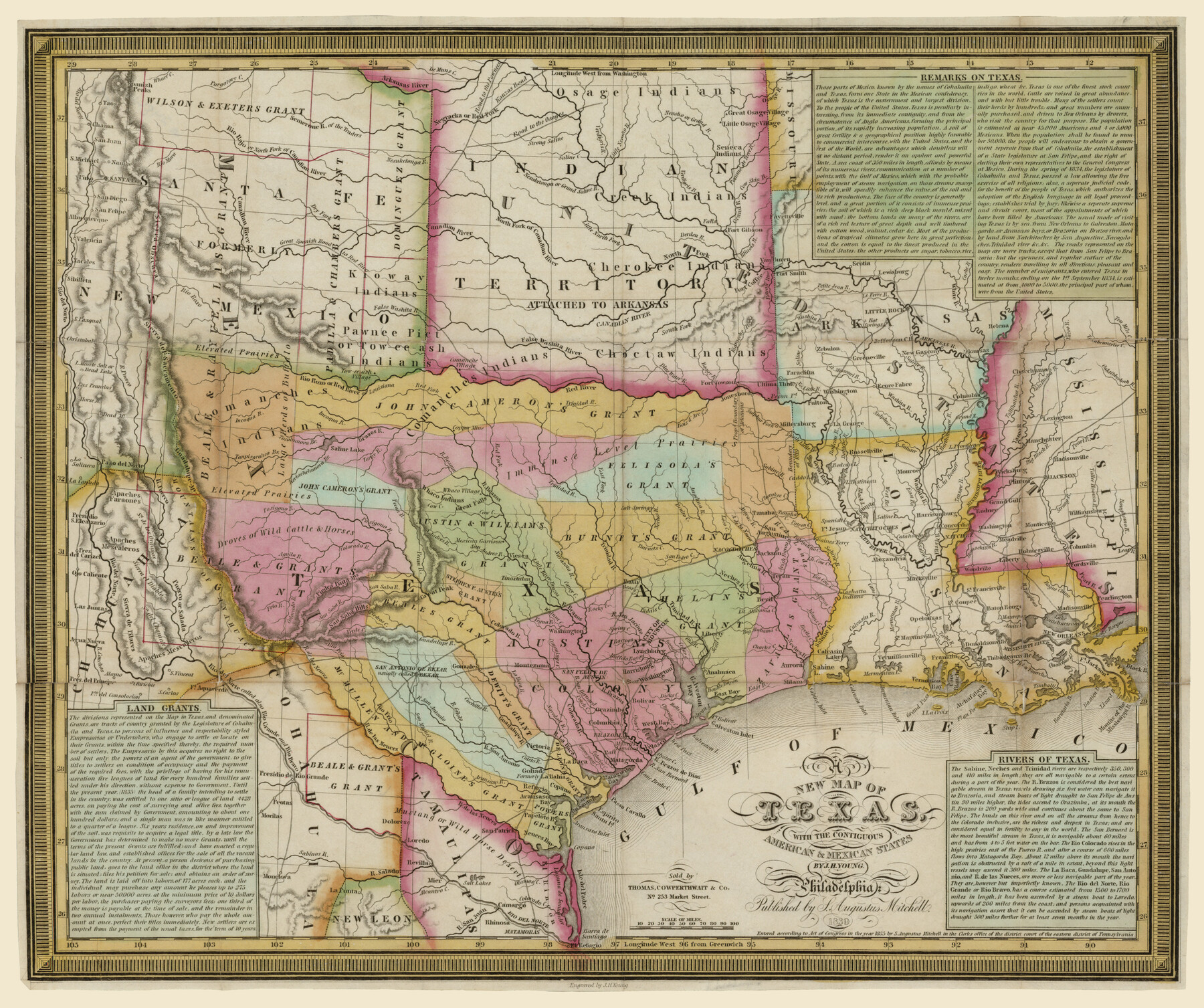 93941, A New Map of Texas with the Contiguous American & Mexican States, Rees-Jones Digital Map Collection