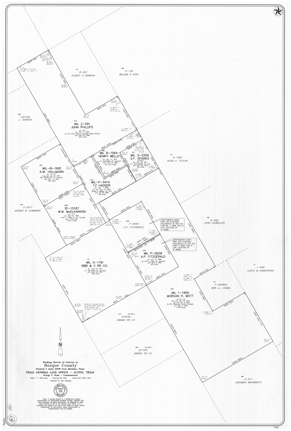93980, Bosque County Working Sketch 33, General Map Collection
