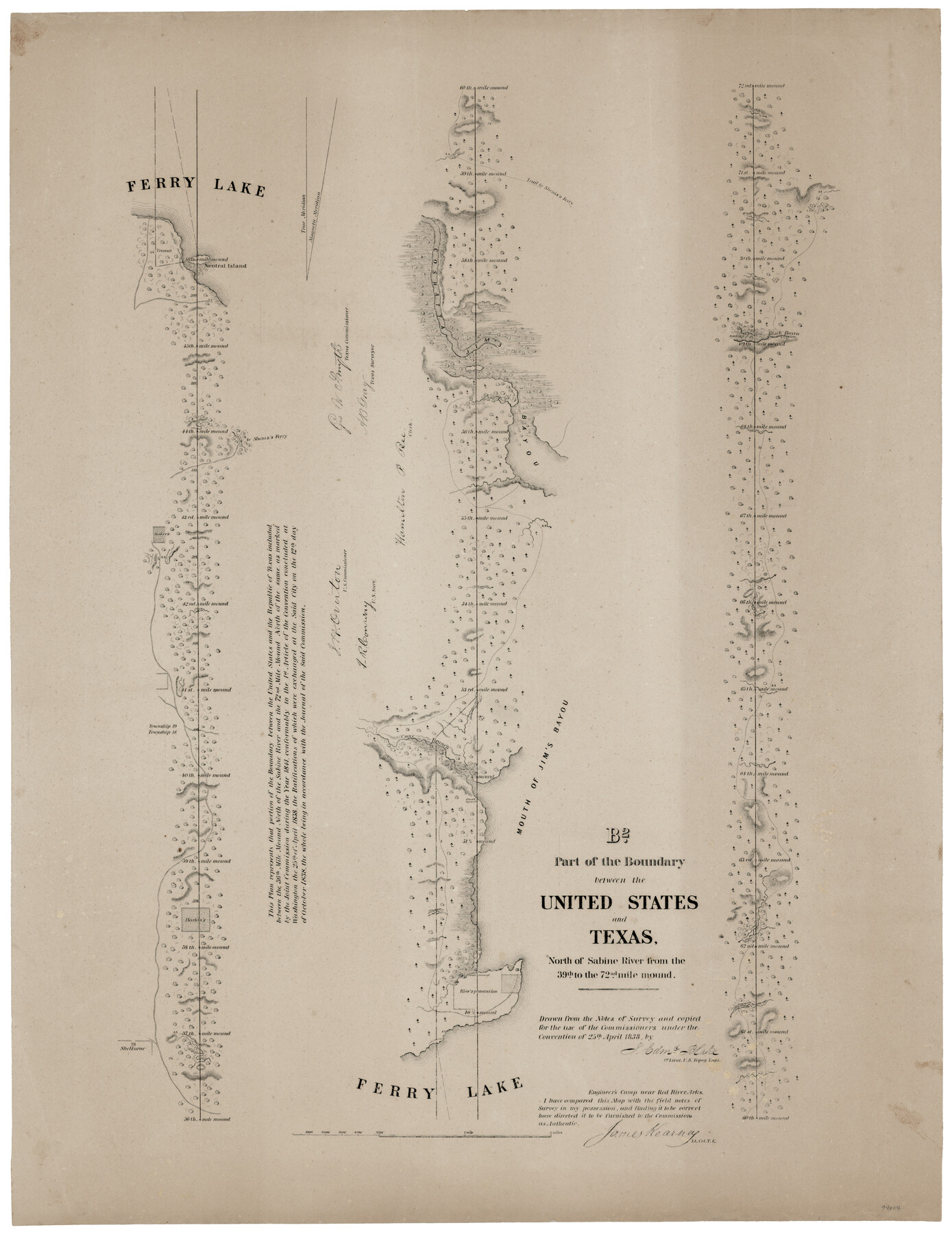 94004, B2 - Part of the Boundary between the United States and Texas North of Sabine River from the 39th [i.e. 36th] to the 72nd mile mound, General Map Collection
