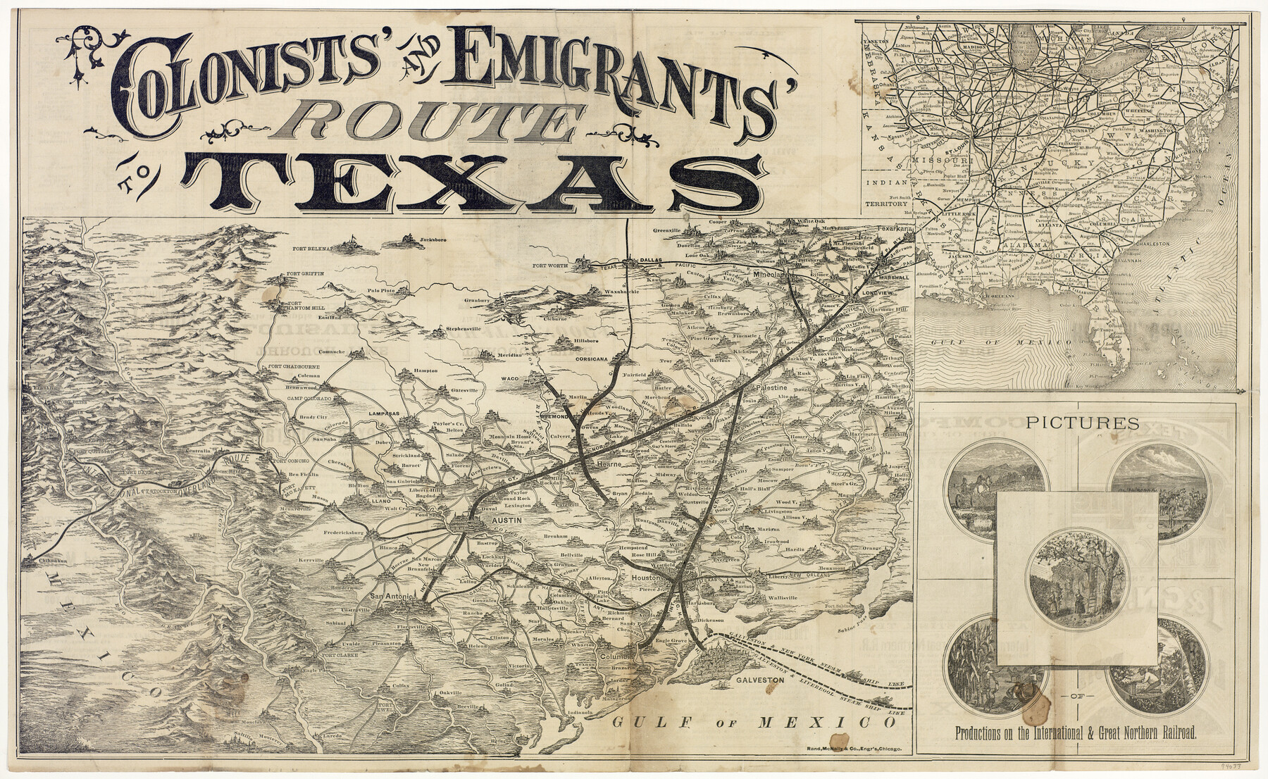 94033, Colonists' and Emigrants' Route to Texas, General Map Collection