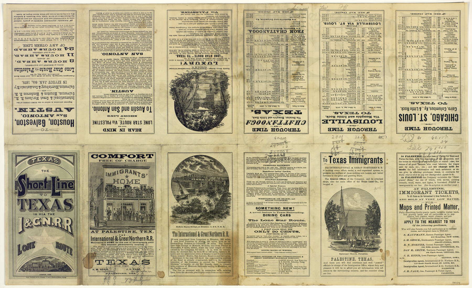 94034, Colonists' and Emigrants' Route to Texas, General Map Collection