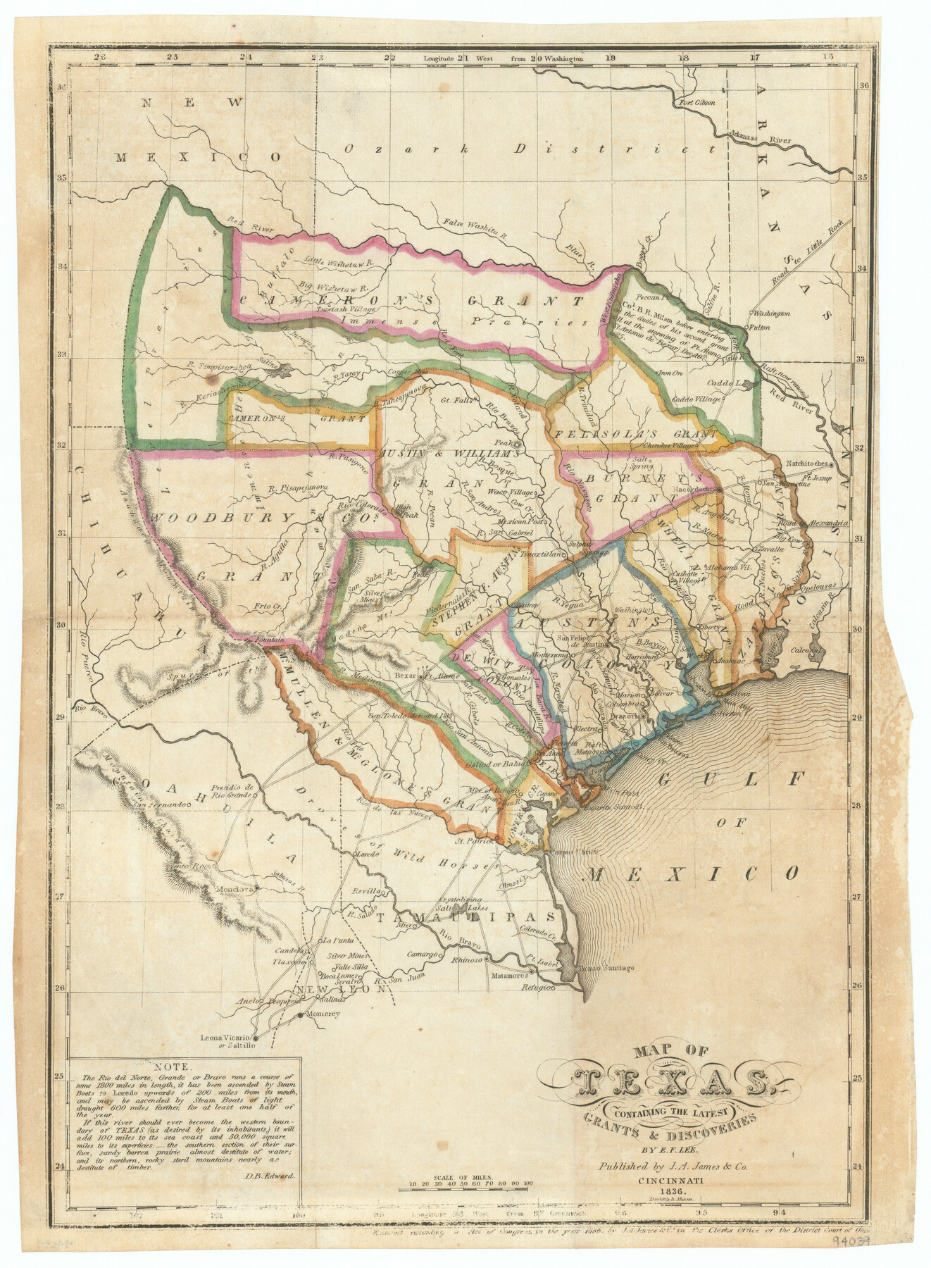 94039, Map of Texas containing the Latest Grants & Discoveries, General Map Collection