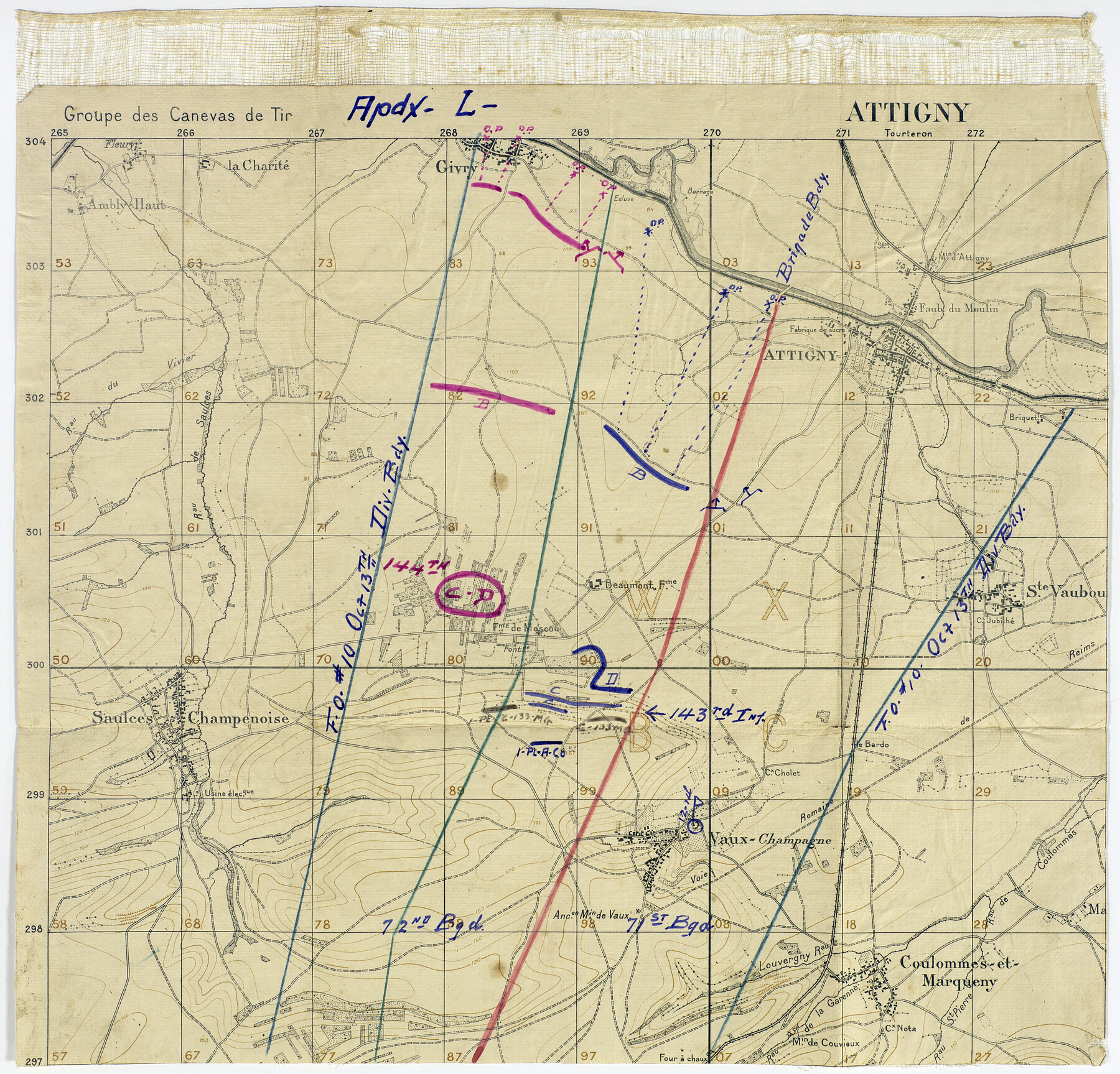 94124, [Movements & Objectives of the 143rd & 144th Infantry on October 13, 1918, Appendix L], Non-GLO Digital Images