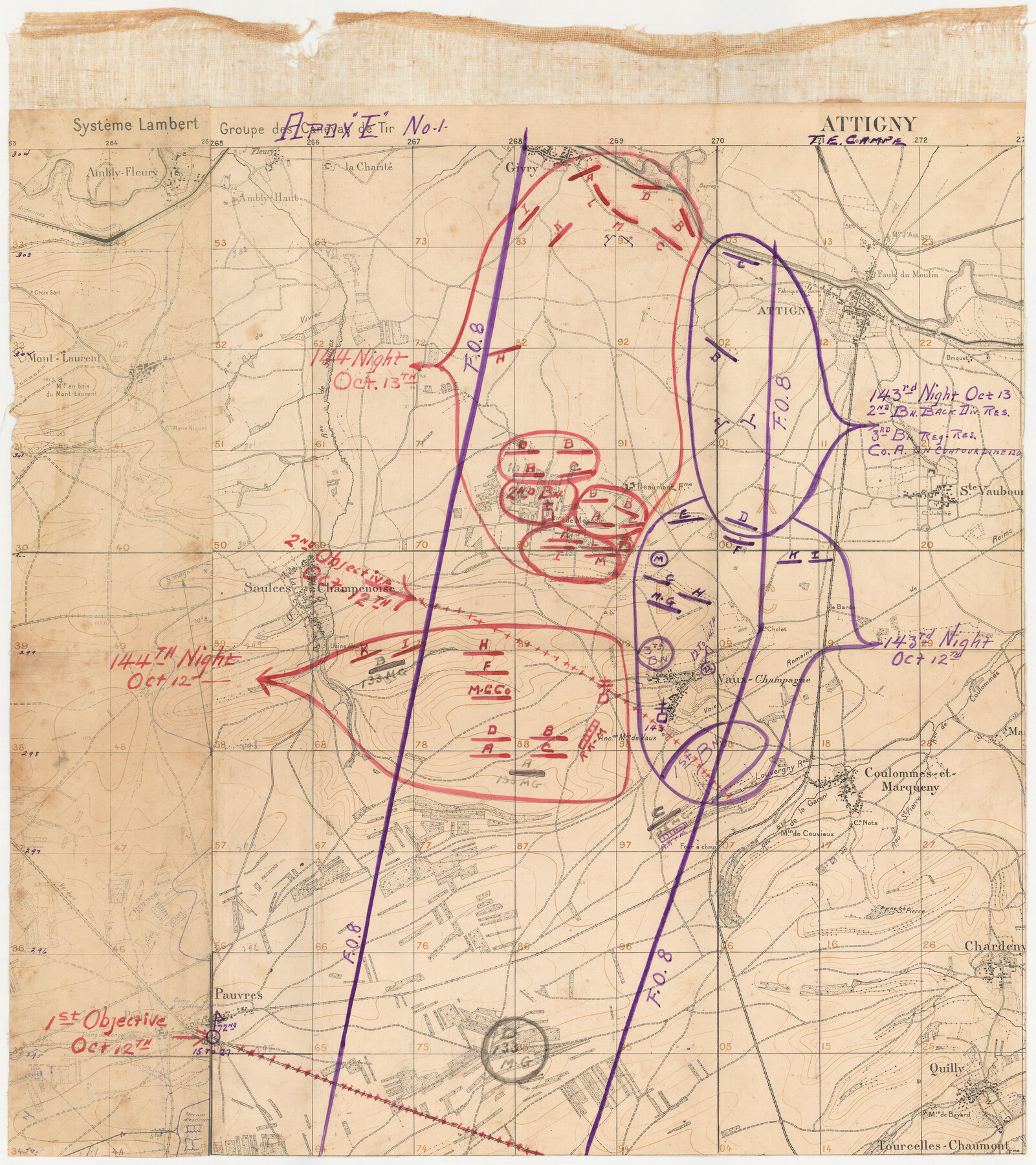 94126, [Movements & Objectives of the 143rd & 144th Infantry on October 12-13, 1918, Appendix E, No.1], Non-GLO Digital Images