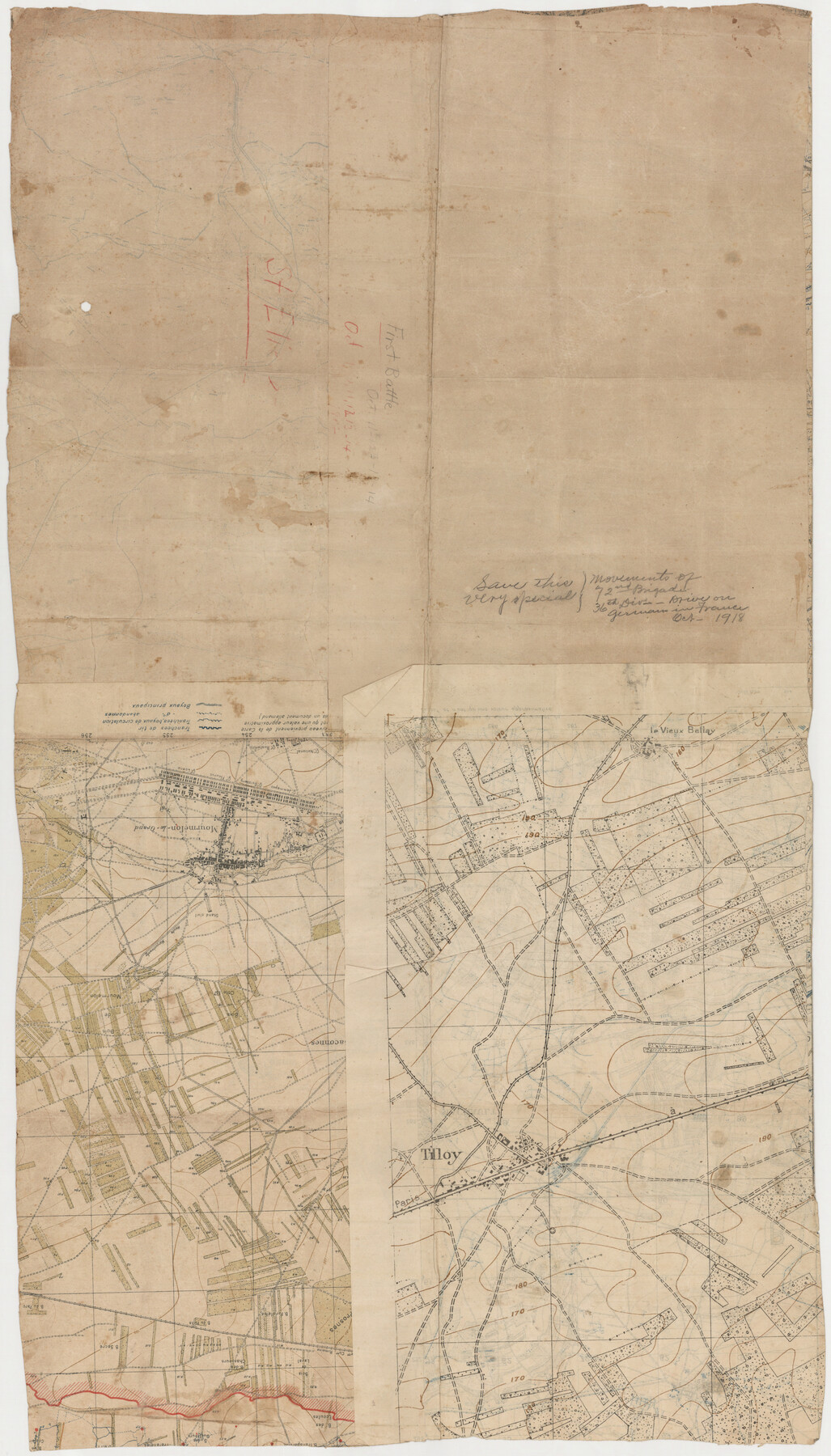 94130, [WWI Topographic Planning Map of the Ardennes department] - Verso, Non-GLO Digital Images