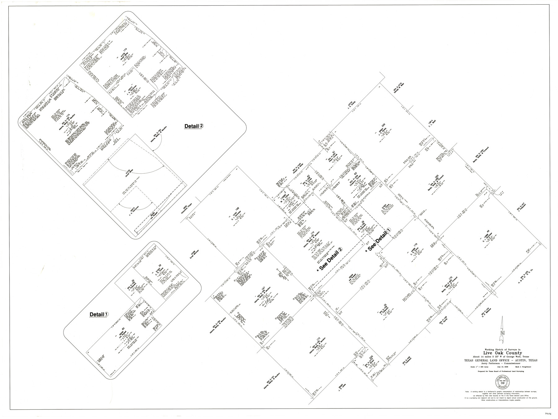 94156, Live Oak County Working Sketch 39, General Map Collection