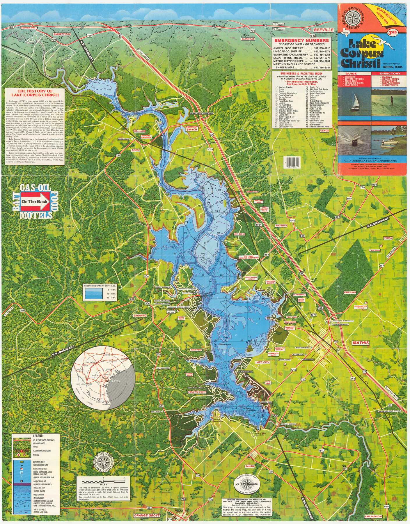 94170, Lake Corpus Christi and a city map of Mathis, Texas [Recto], General Map Collection