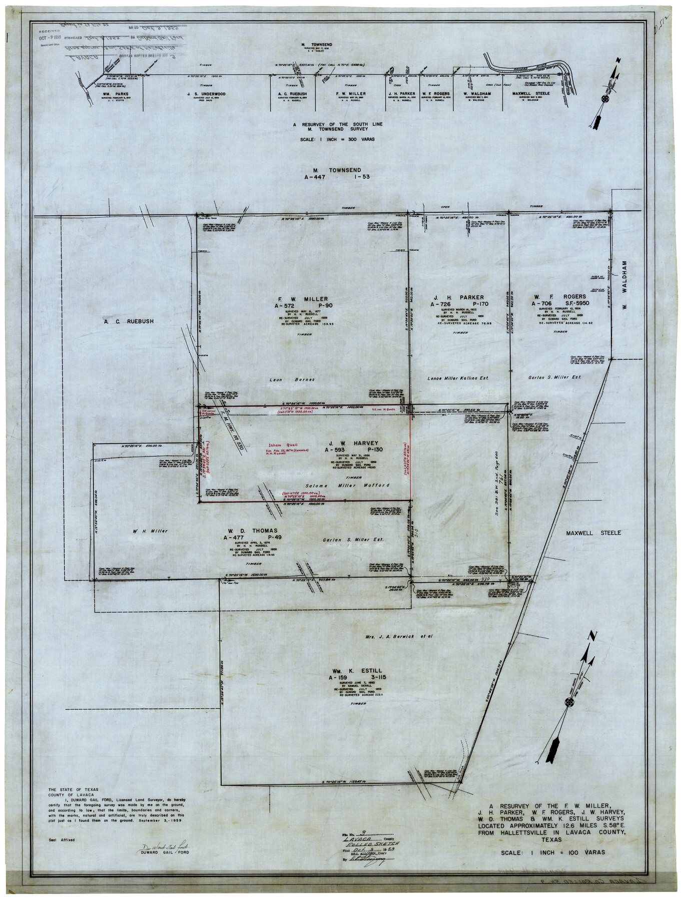9419, Lavaca County Rolled Sketch 3, General Map Collection
