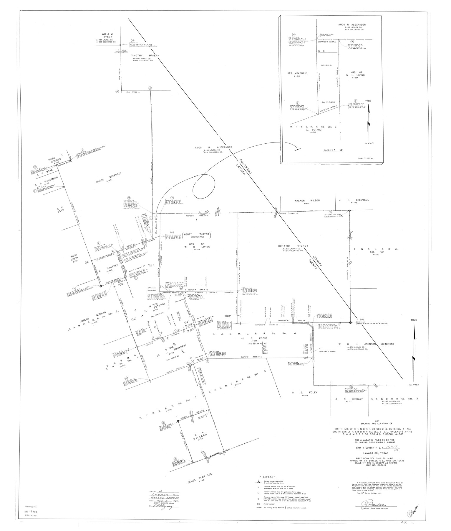 9420, Lavaca County Rolled Sketch 4, General Map Collection