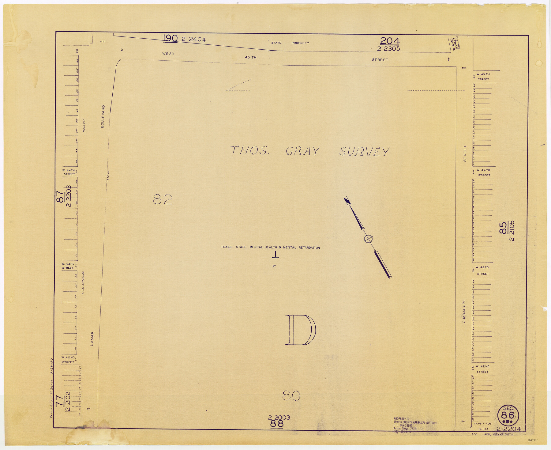 Travis County Appraisal District Plat Map 2 2204 94201 Travis