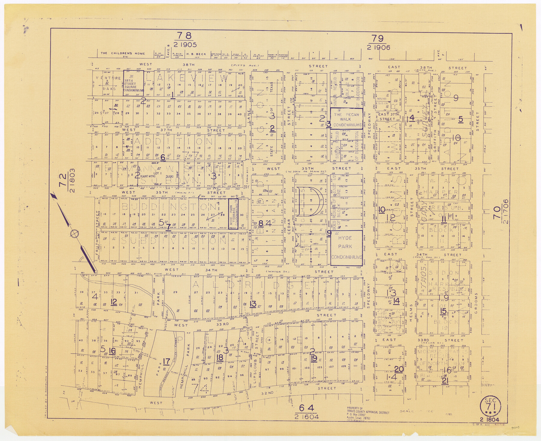 Travis County Appraisal District Plat Map 2_1804 94203, Travis County