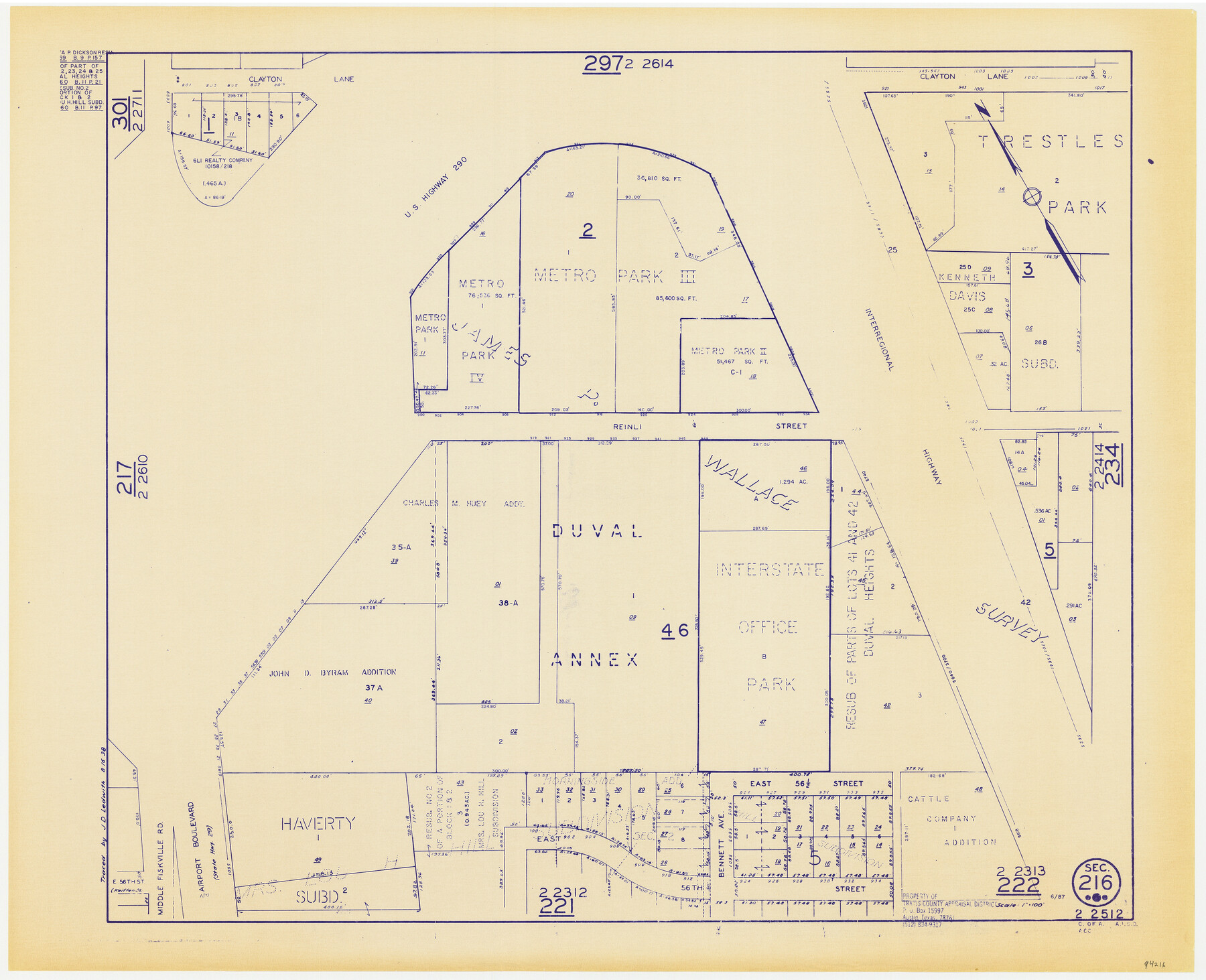 Travis County Appraisal District Plat Map 2_2512 94216, Travis County