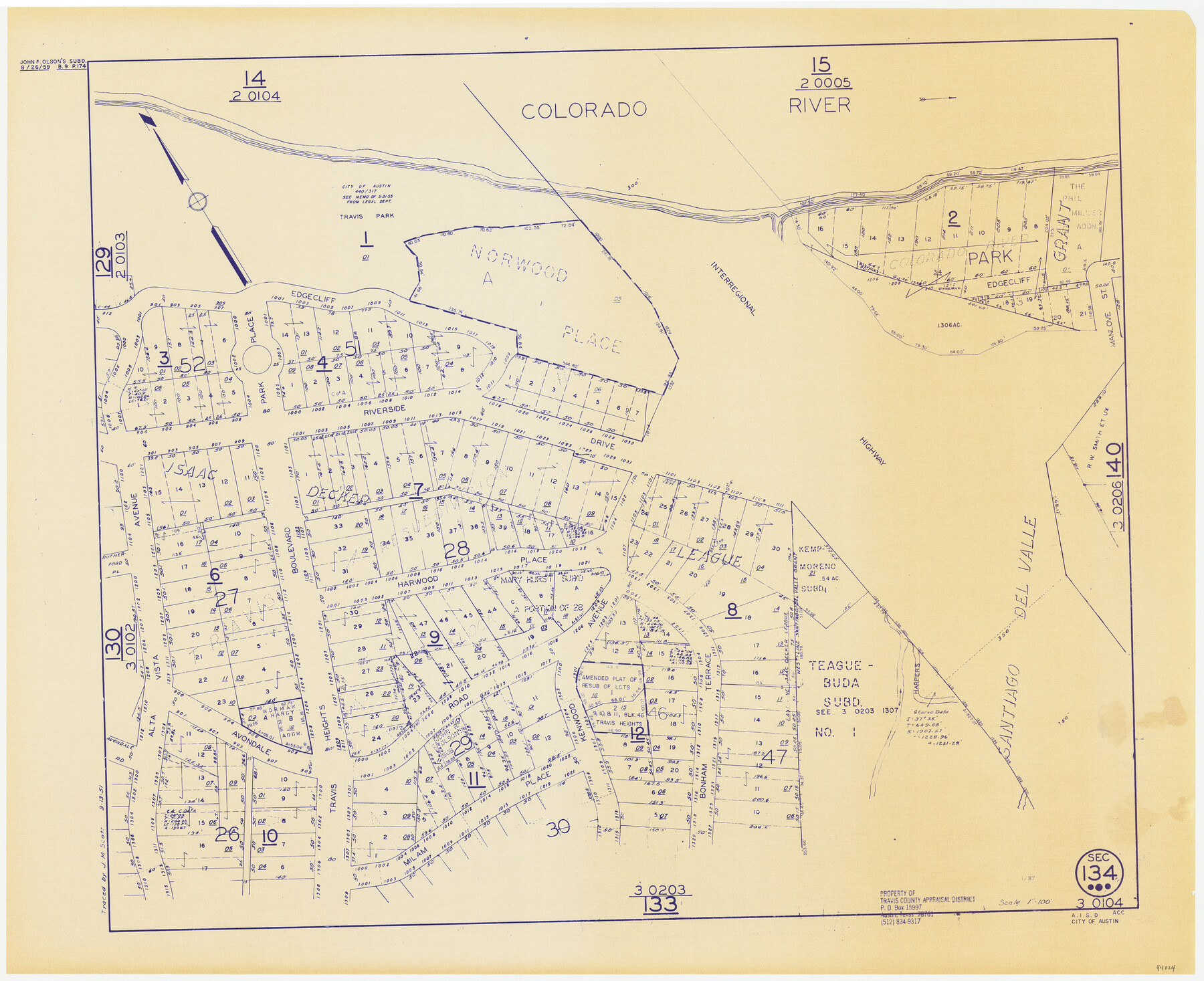 94224, Travis County Appraisal District Plat Map 3_0104, General Map Collection