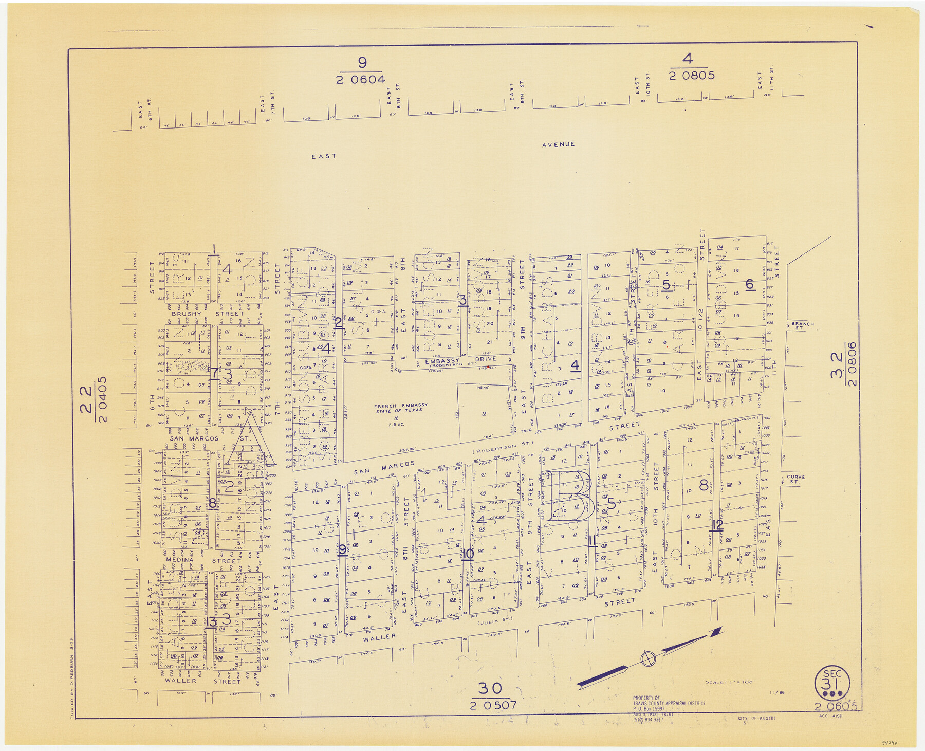 94240, Travis County Appraisal District Plat Map 2_0605, General Map Collection