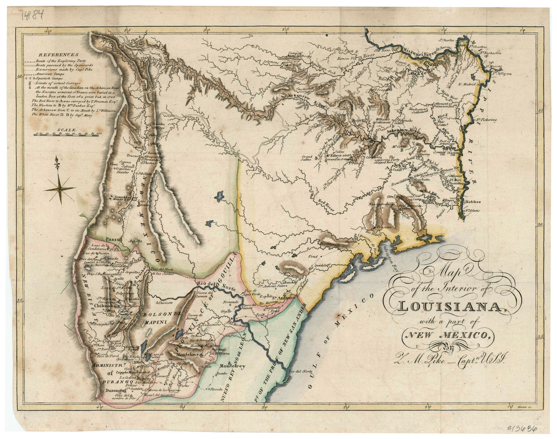 94269, Map of the Interior of Louisiana with a part of New Mexico, Non-GLO Digital Images