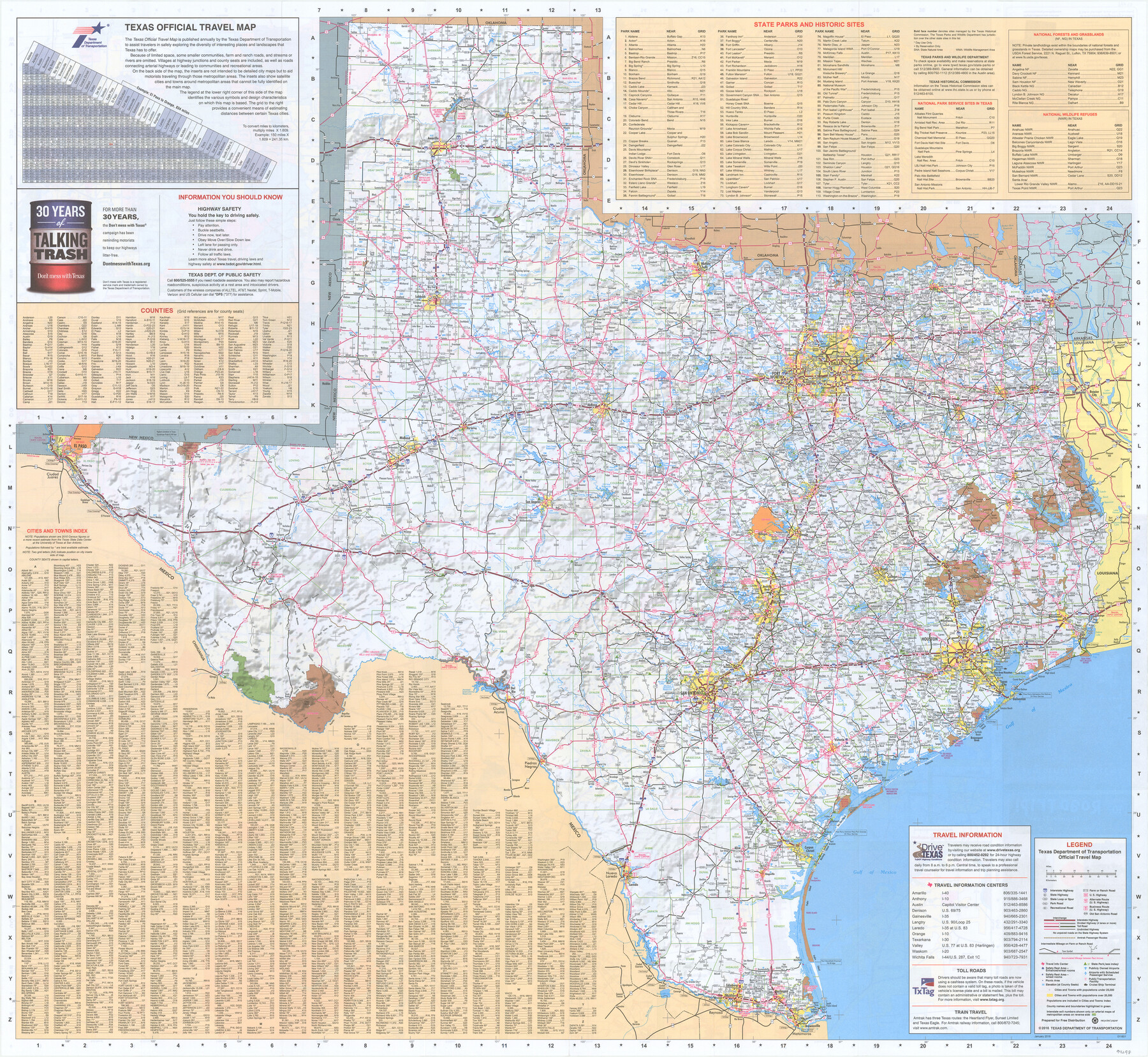 94298, 2016 Official Travel Map, Texas, General Map Collection