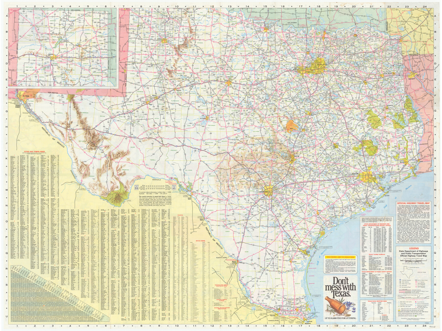 94308, Texas Official Highway Travel Map, General Map Collection