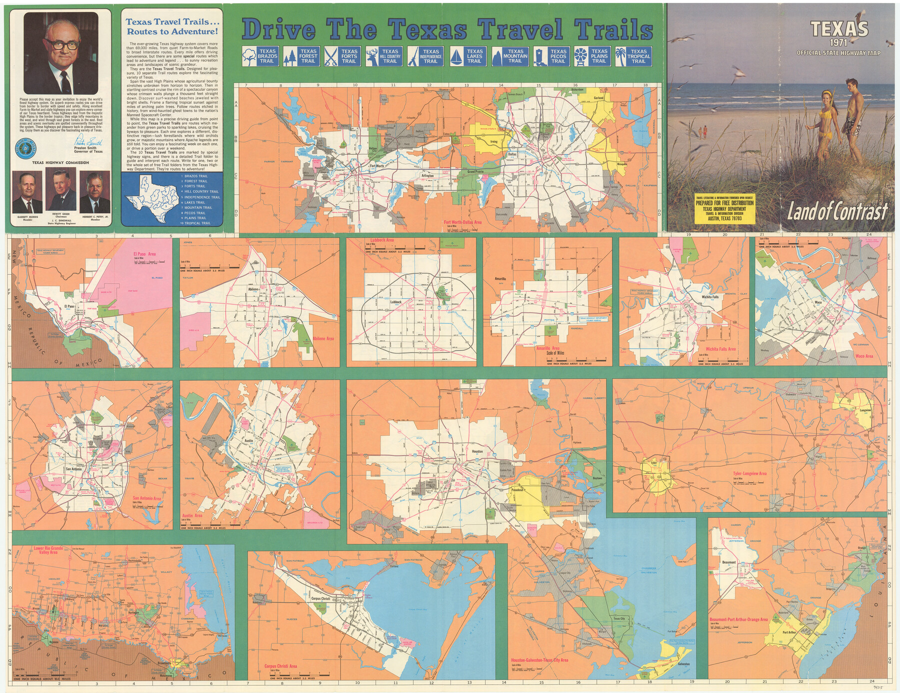 94315, Texas 1971 Official State Highway Map, General Map Collection