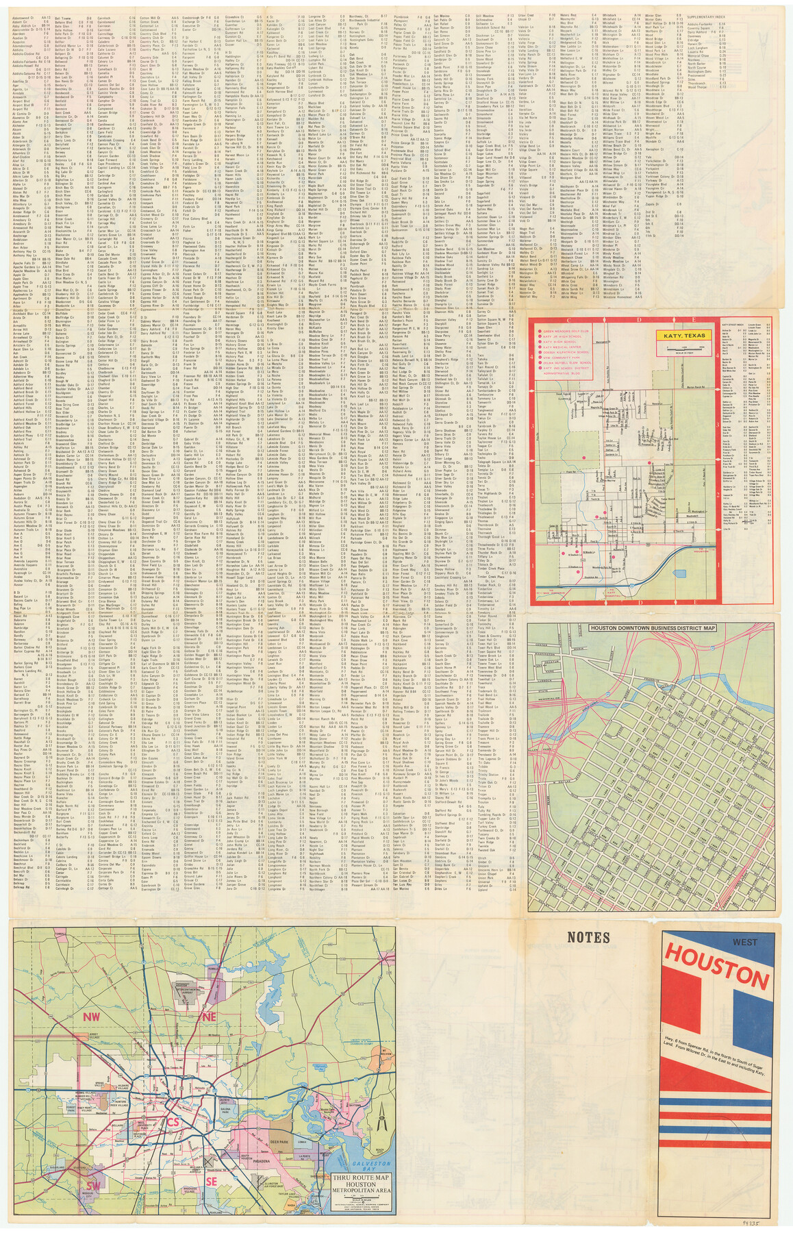 94335, West Houston: Hwy. 6 from Spencer Rd. in the North to South of Sugar Land. From Wilcrest Dr. in the East to and including Katy., General Map Collection