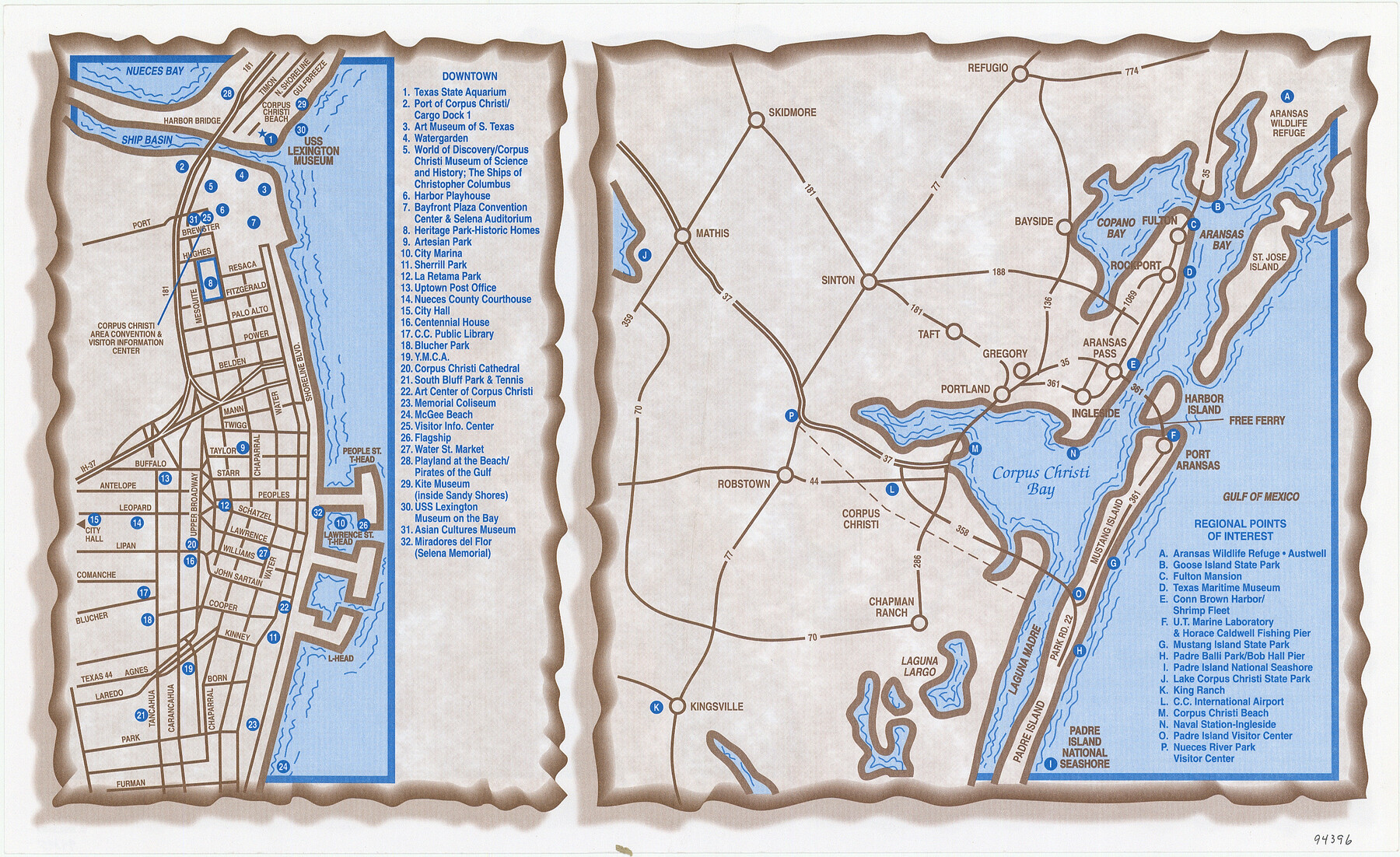 94396, Corpus Christi Bay Area Map, General Map Collection