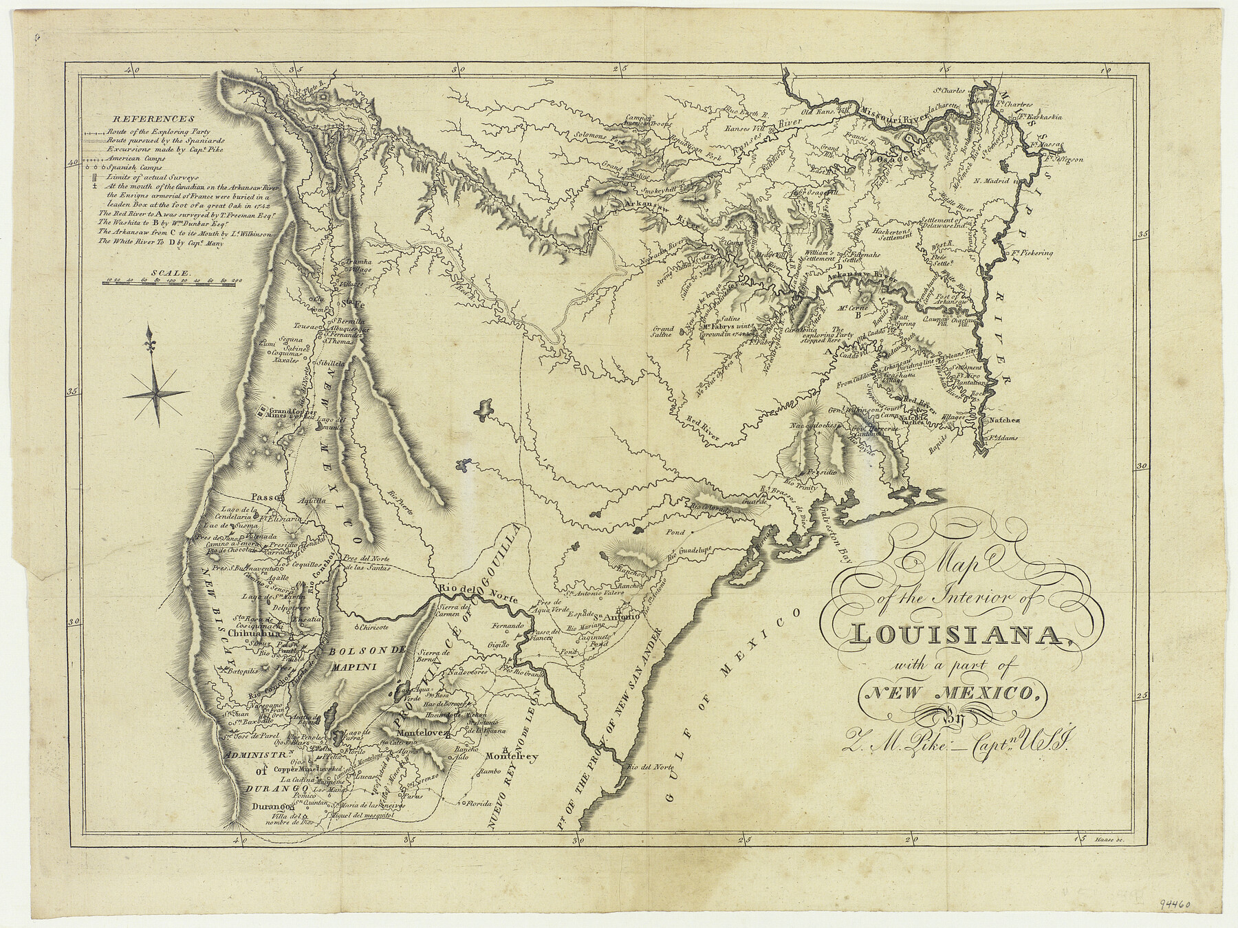 94460, Map of the Interior of Louisiana with a part of New Mexico, General Map Collection