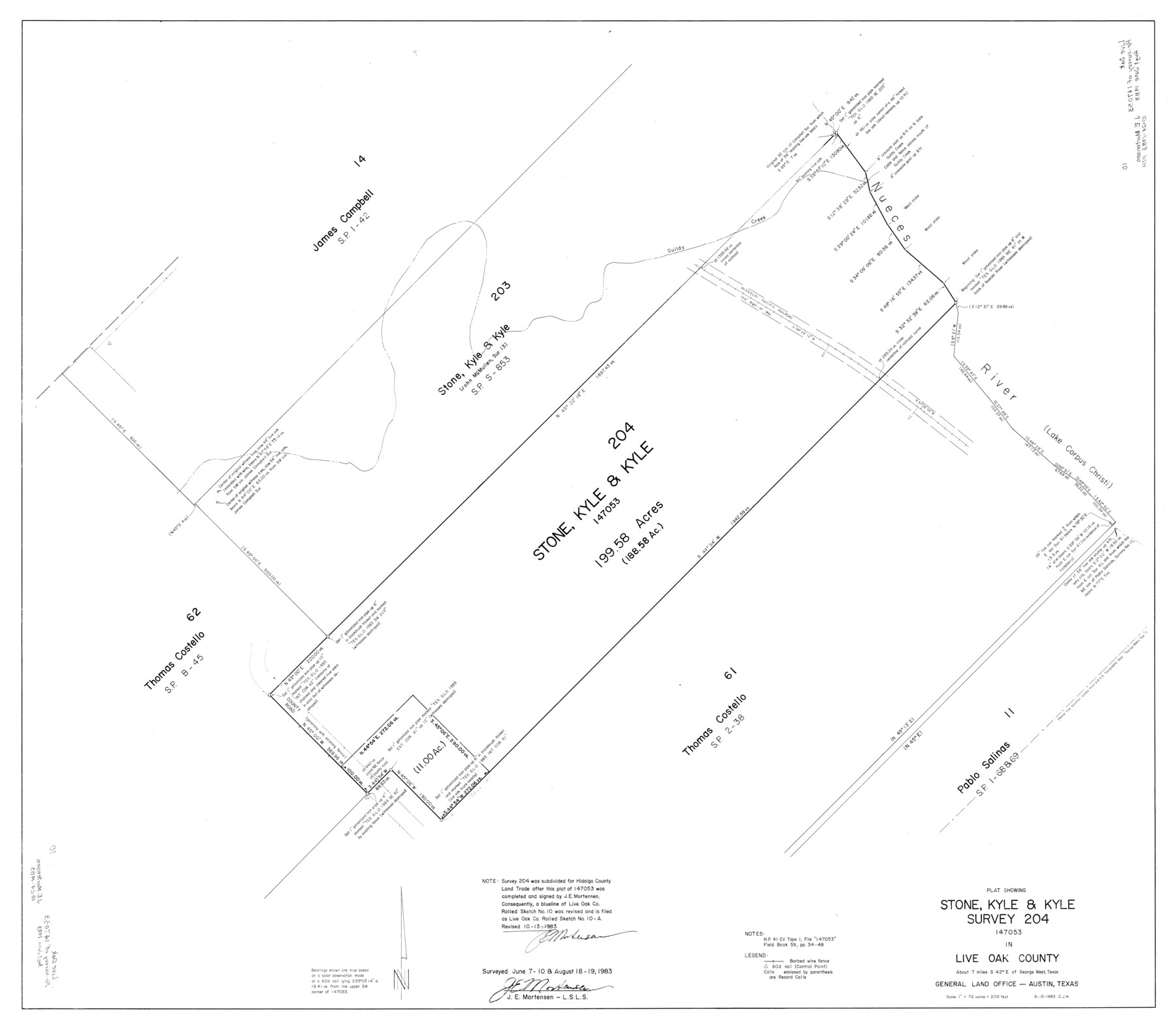 9457, Live Oak County Rolled Sketch 10A, General Map Collection