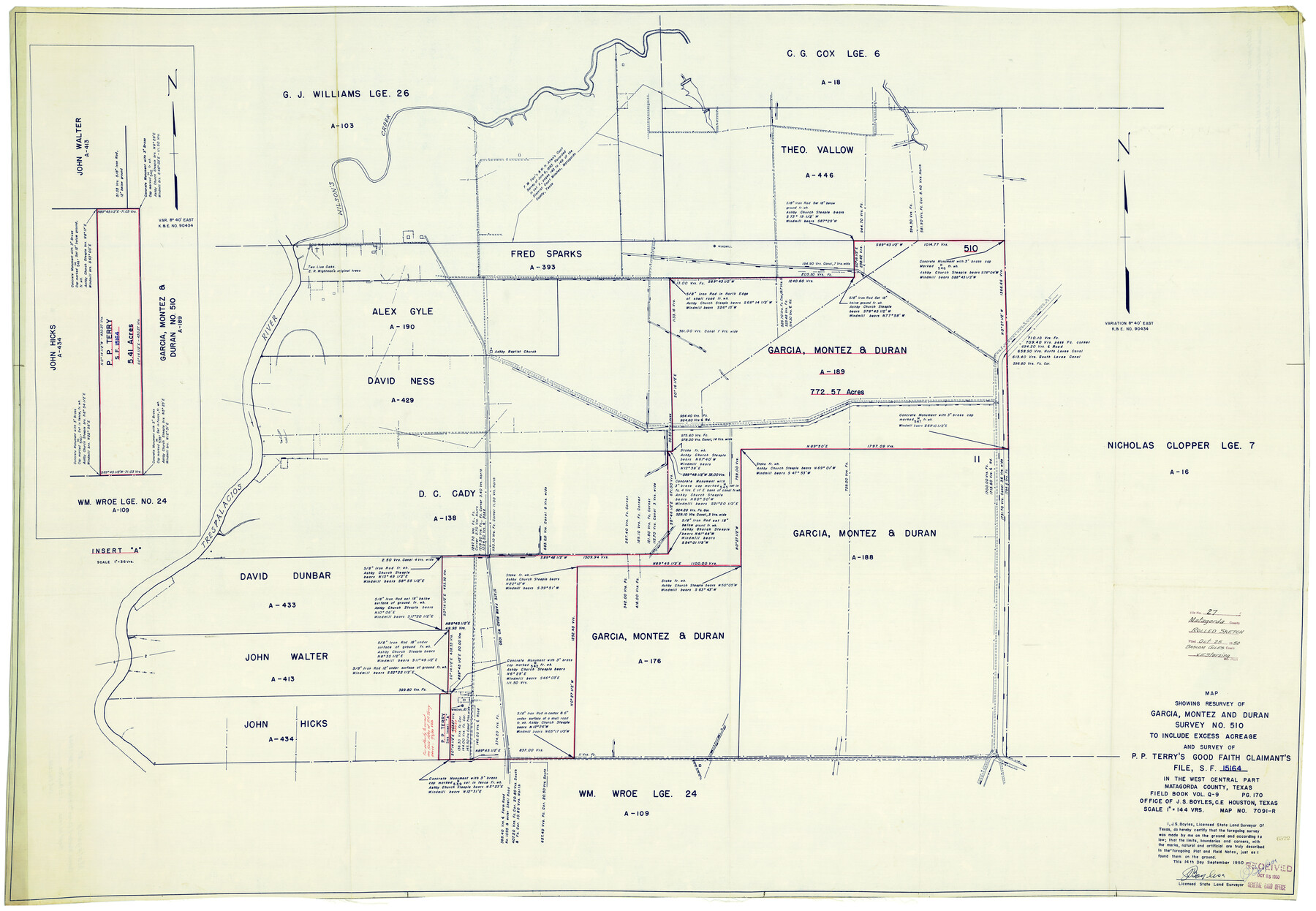 9480, Matagorda County Rolled Sketch 27, General Map Collection
