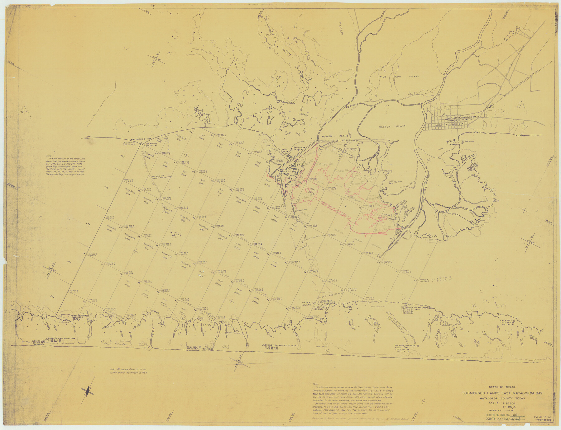 9481, Matagorda County Rolled Sketch 28, General Map Collection