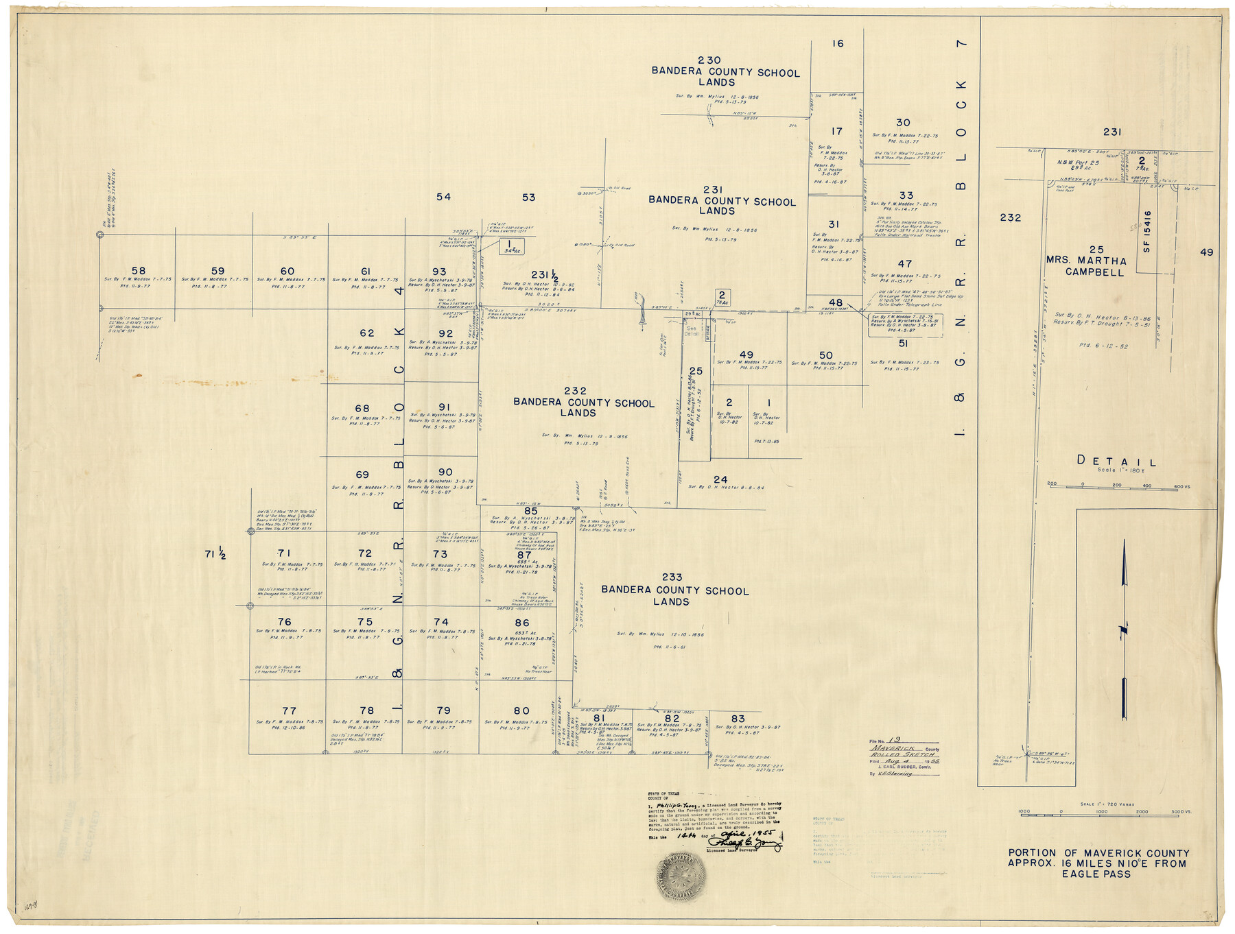 9494, Maverick County Rolled Sketch 19, General Map Collection
