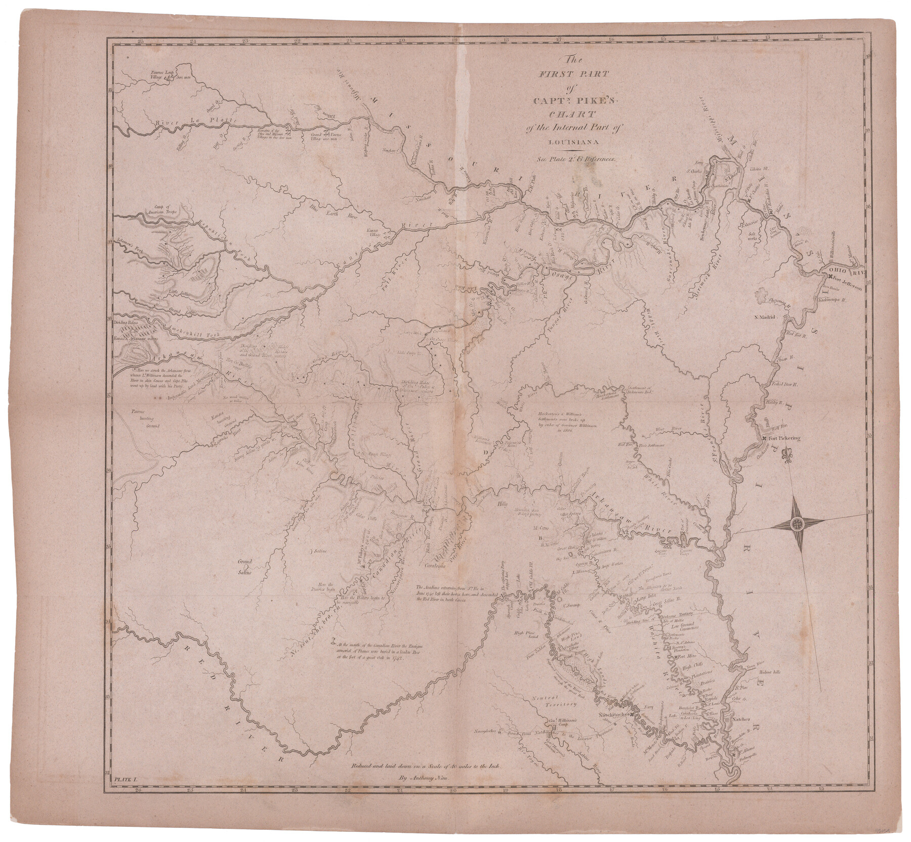 95154, The First Part of Captn. Pike's Chart of the Internal Part of Louisiana, General Map Collection