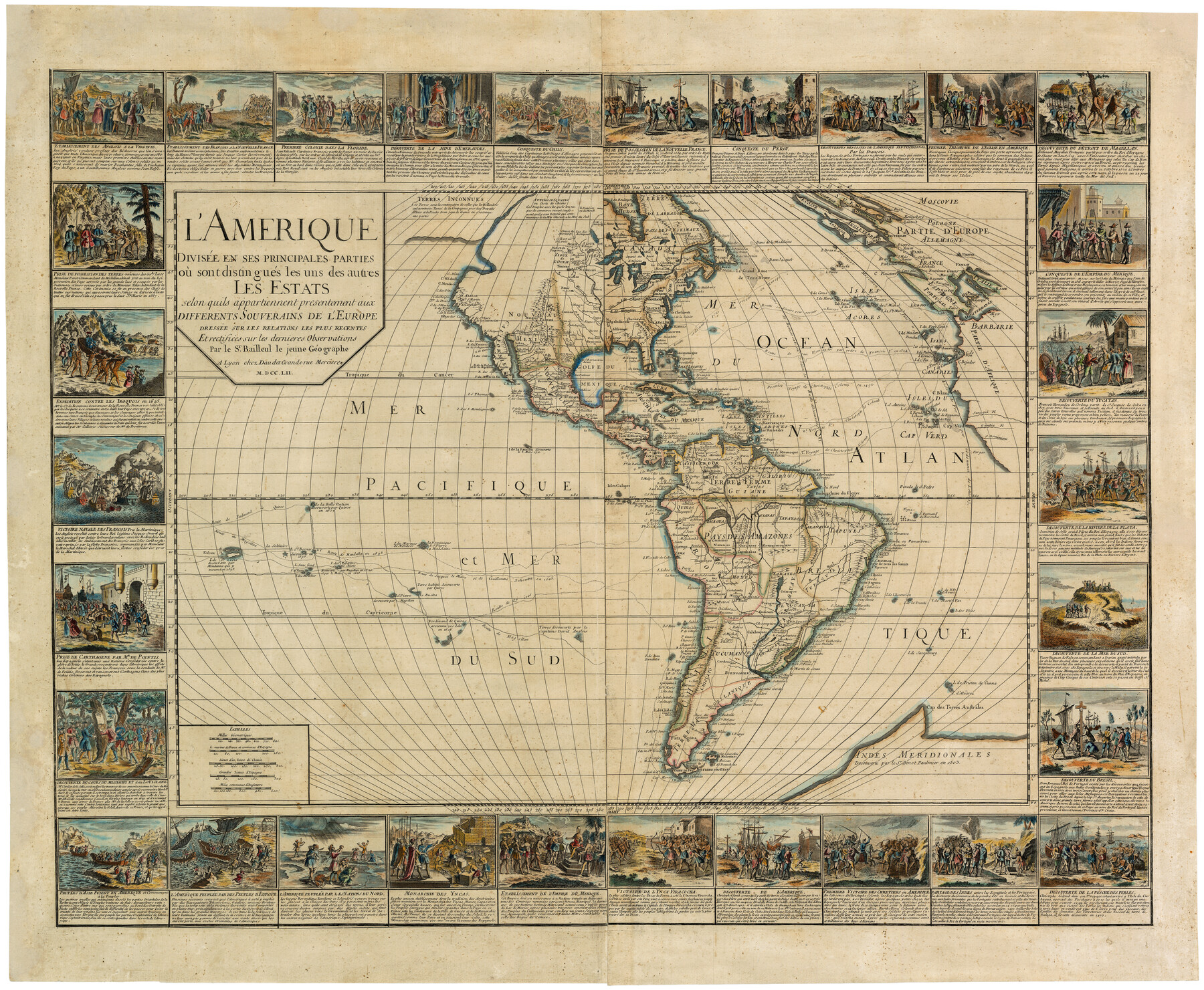 95188, L'Amerique divisée en ses principales parties où sont distingués les uns des autres les estats selon quils appartiennent presentement aux differents souverains de l'Europe, Holcomb Digital Map Collection