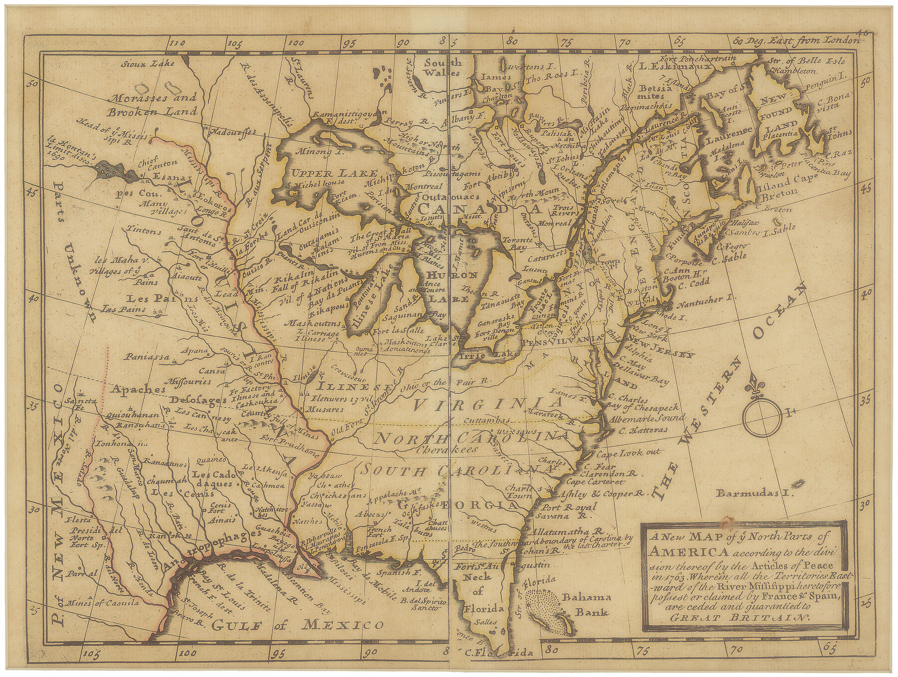 95280, A New Map of ye North Parts of America according to the division thereof by the Articles of Peace in 1763, Non-GLO Digital Images