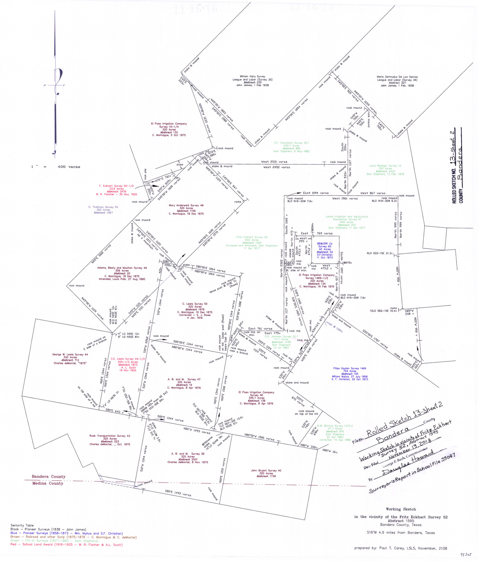 95305, Bandera County Rolled Sketch 13, General Map Collection