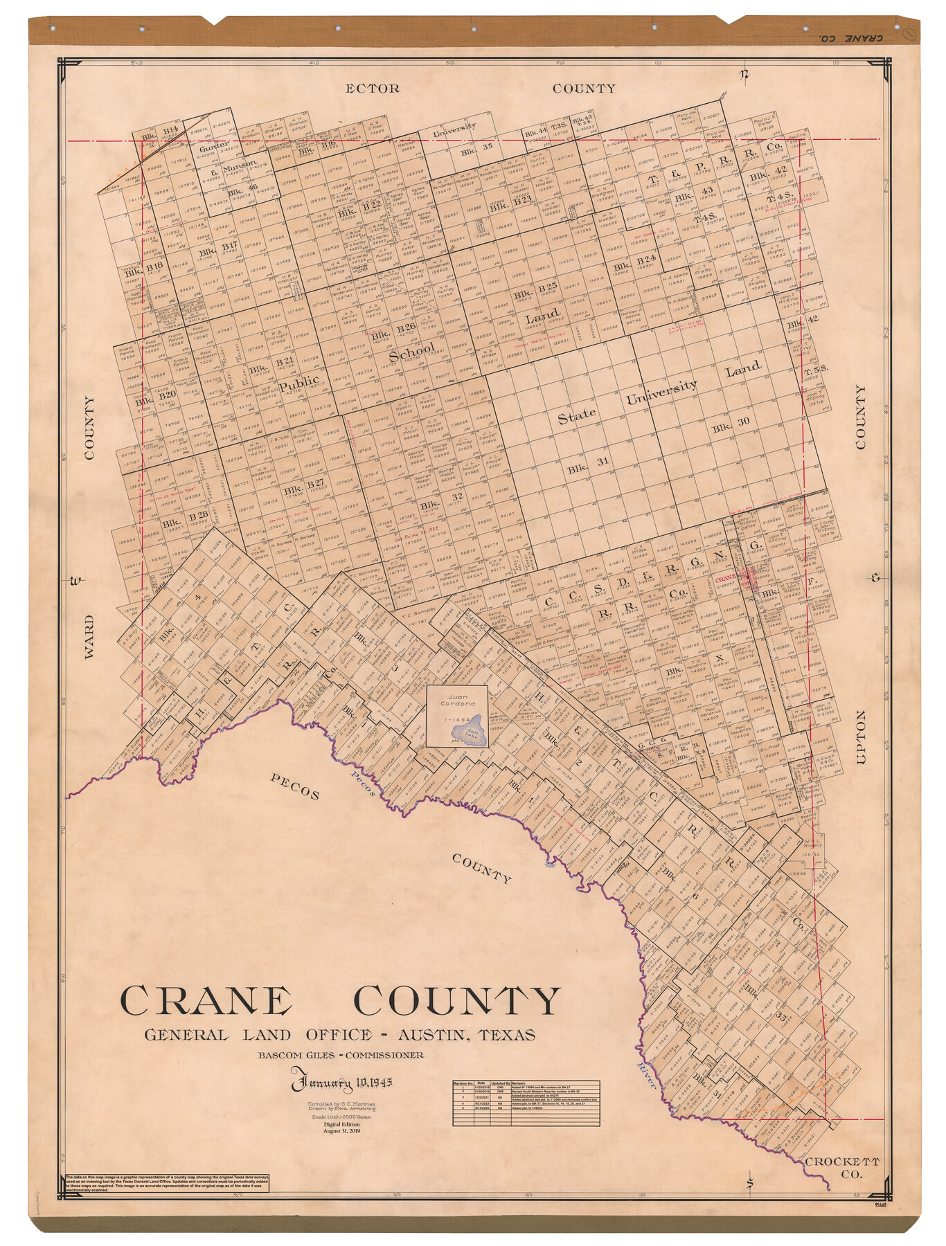95468, Crane County, General Map Collection