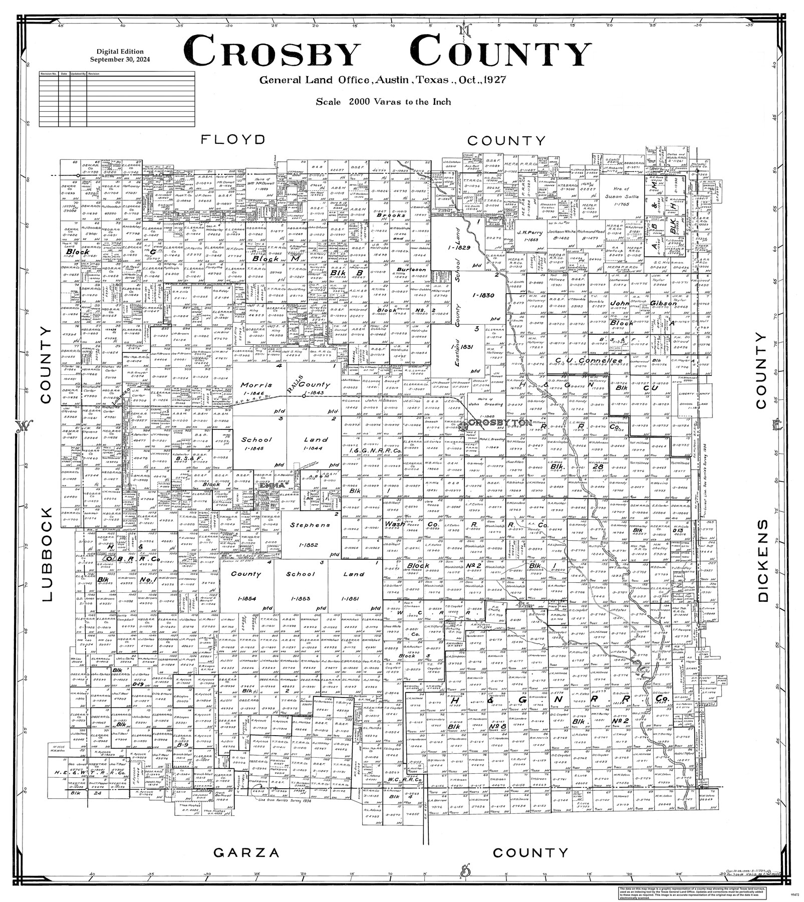 95472, Crosby County, General Map Collection