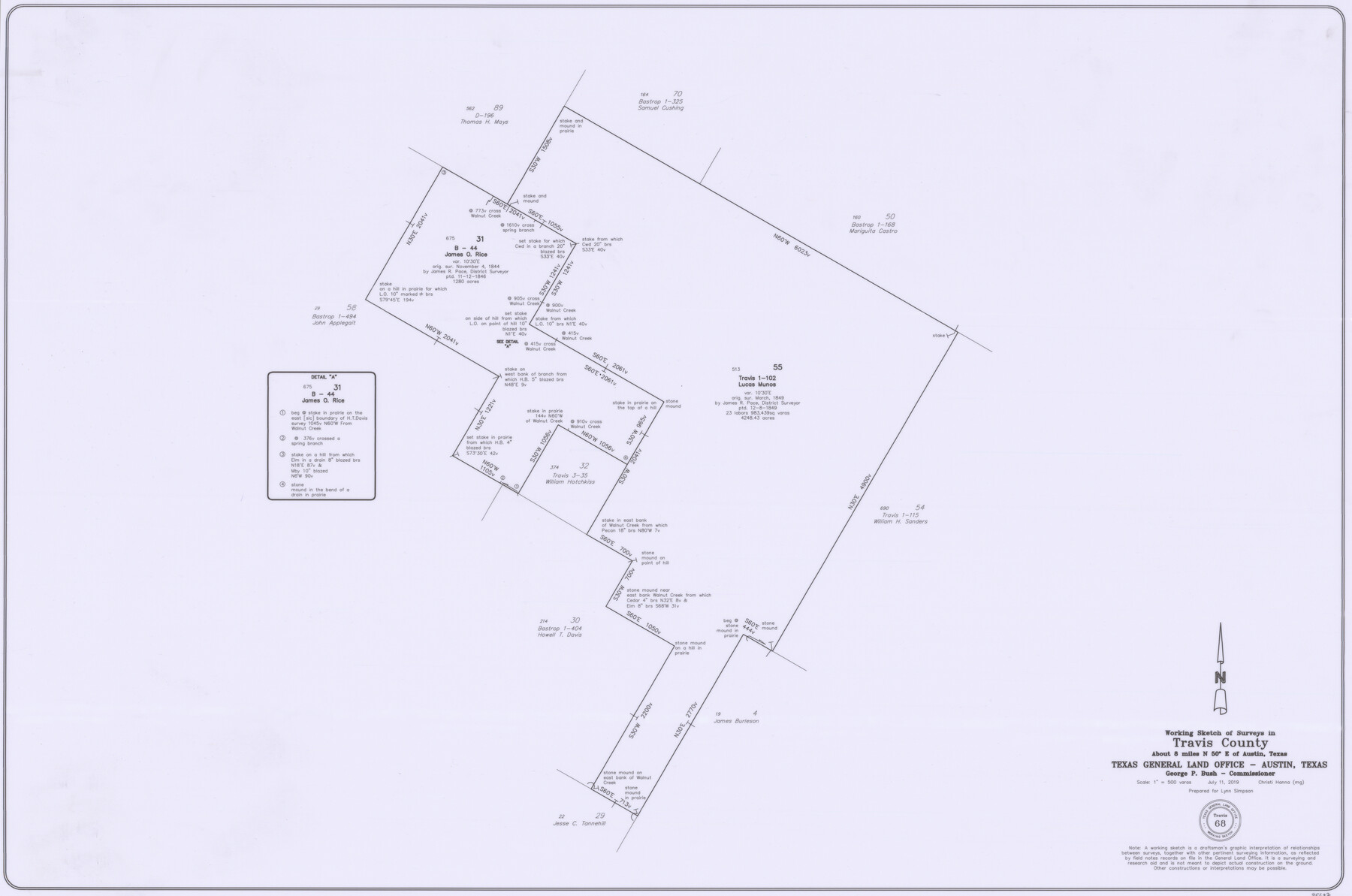 95687, Travis County Working Sketch 68, General Map Collection