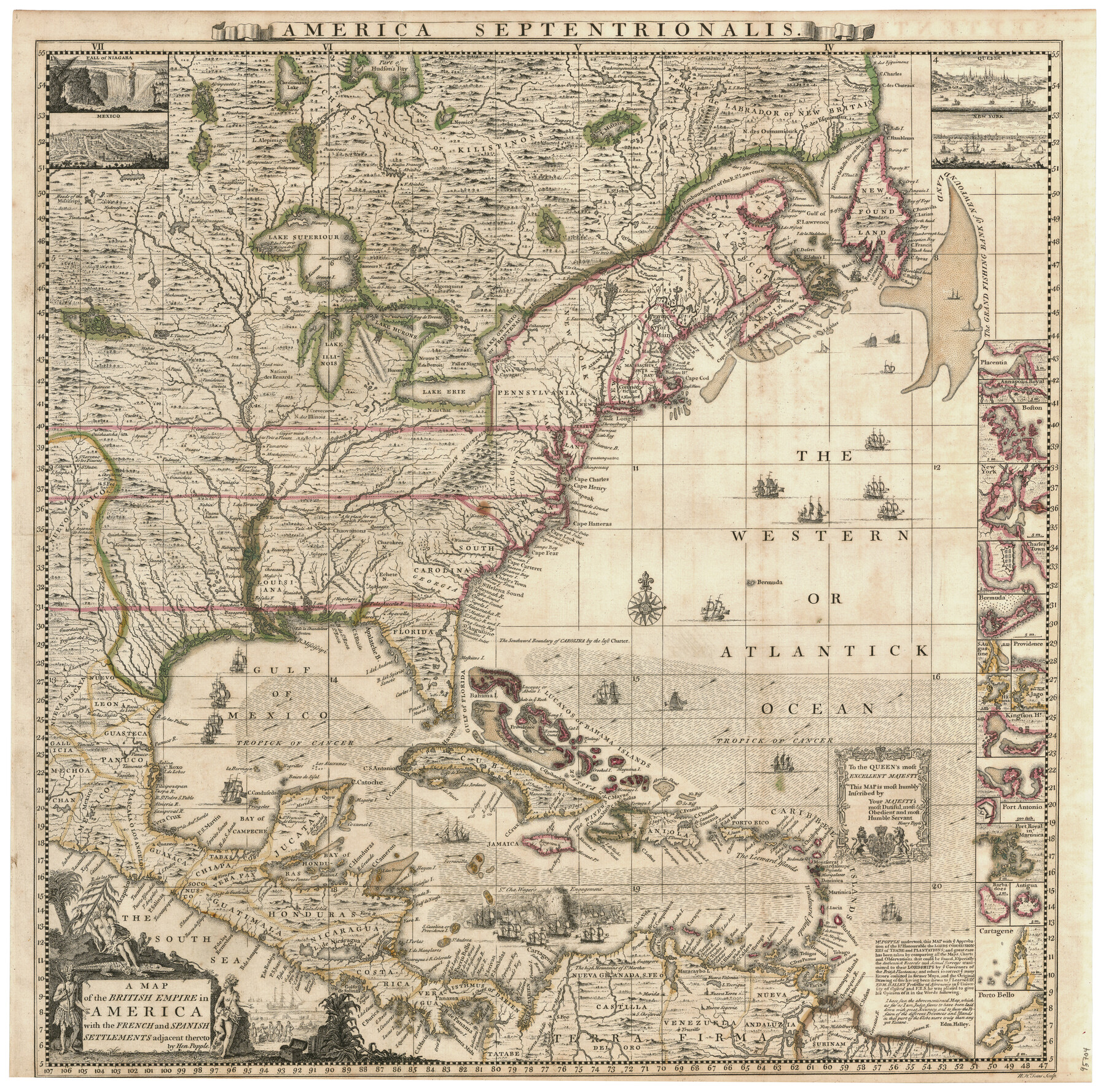 95704, A Map of the British Empire in America with the French and Spanish Settlements adjacent thereto, General Map Collection