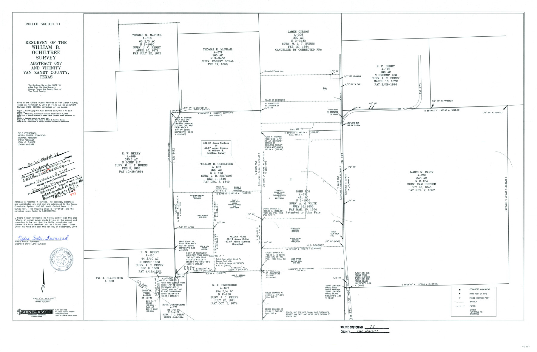 95717, Van Zandt County Rolled Sketch 11, General Map Collection