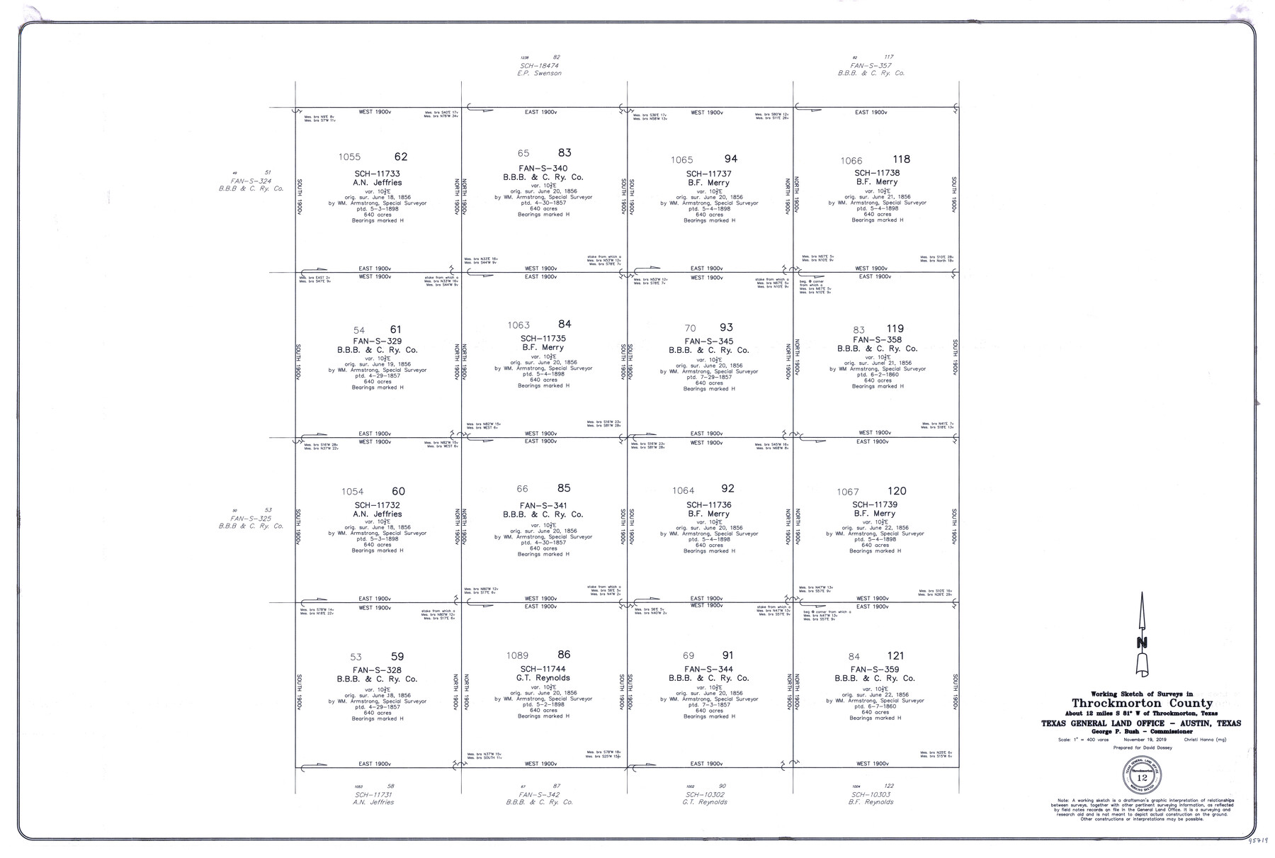 95719, Throckmorton County Working Sketch 12, General Map Collection