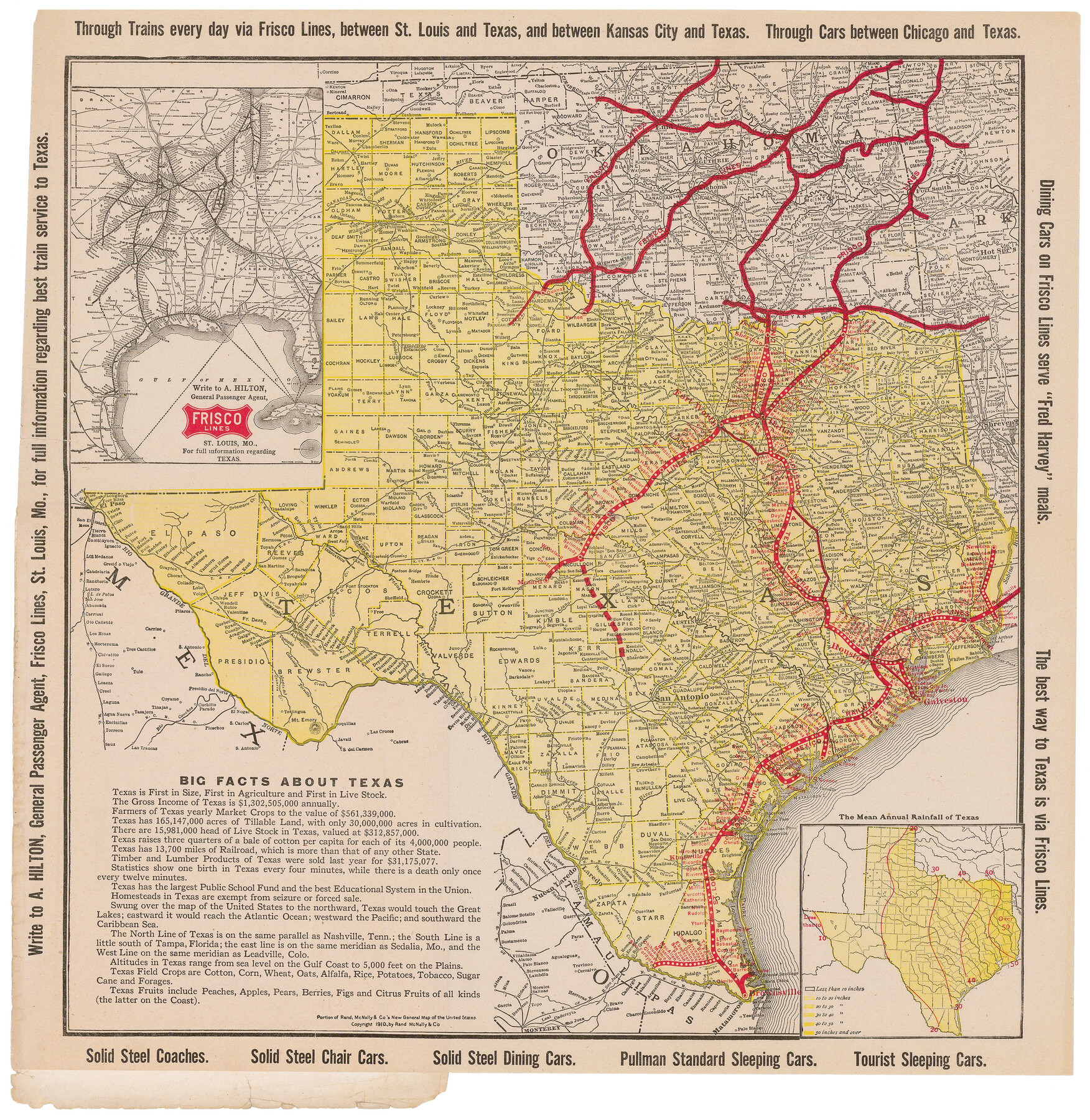 95796, [Map of Texas showing Frisco Lines], Cobb Digital Map Collection