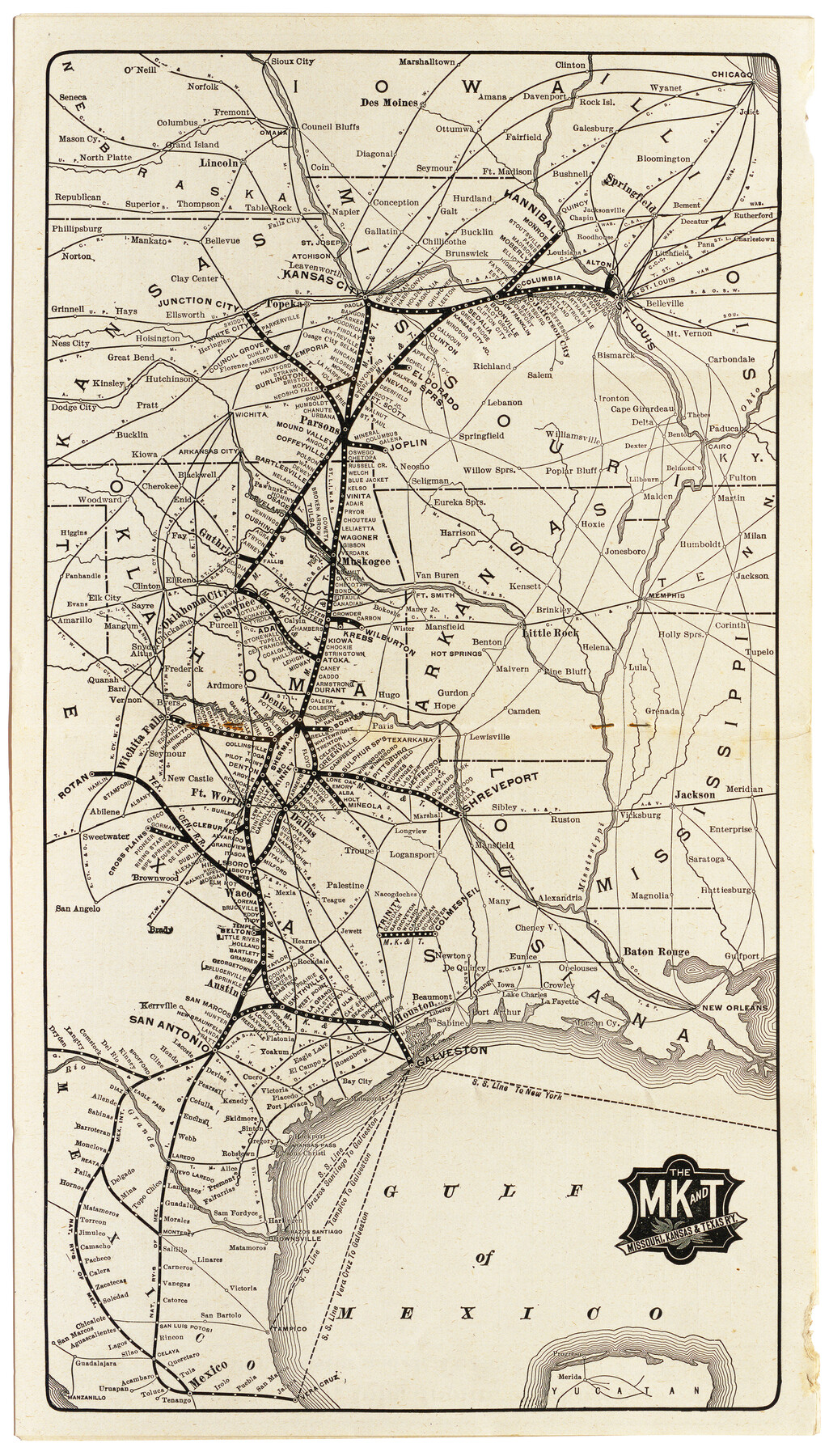 95809, The M. K. and T., Missouri, Kansas & Texas Ry., Cobb Digital Map Collection
