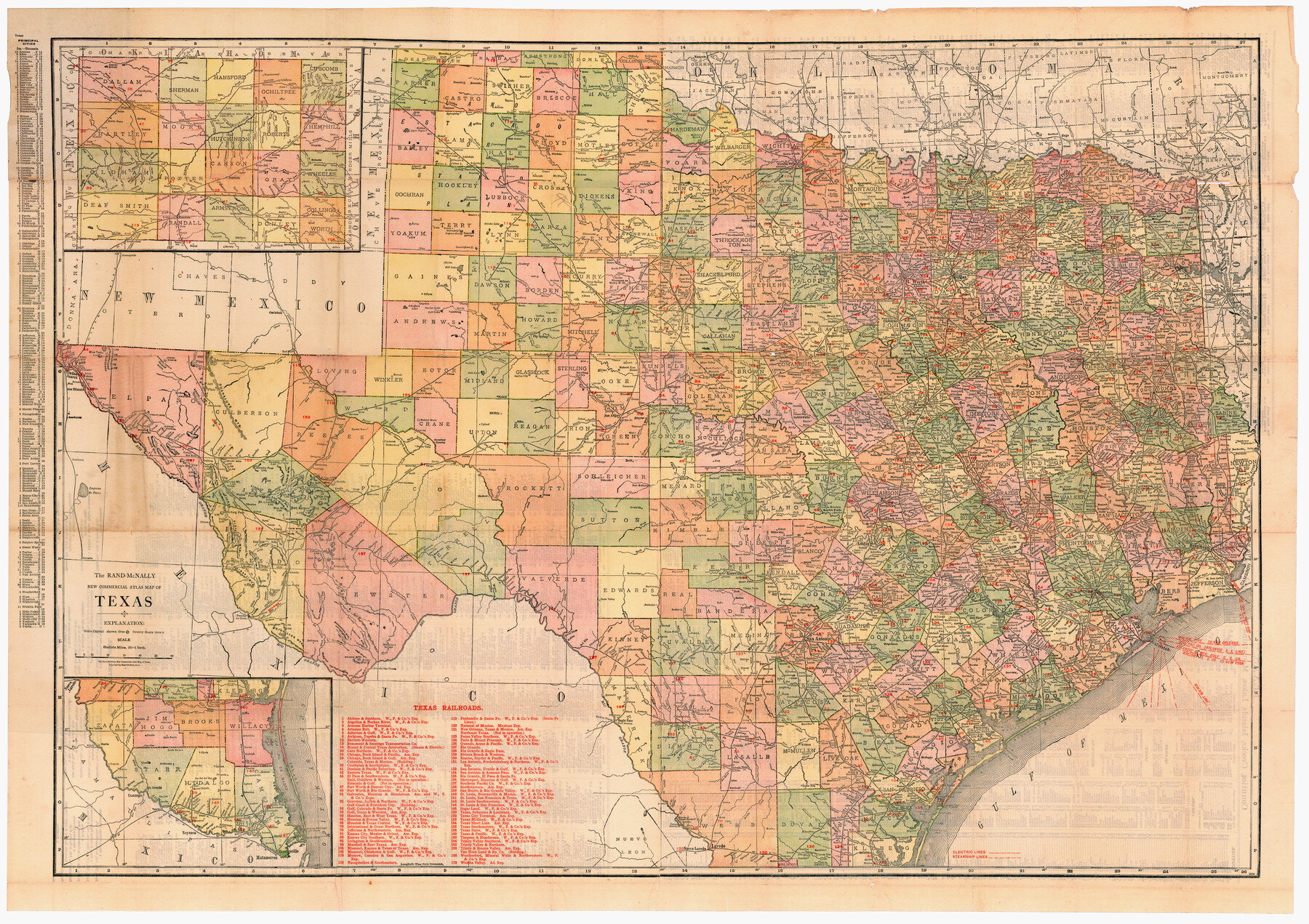 95862, The Rand McNally New Commercial Atlas Map of Texas, Cobb Digital Map Collection - 1